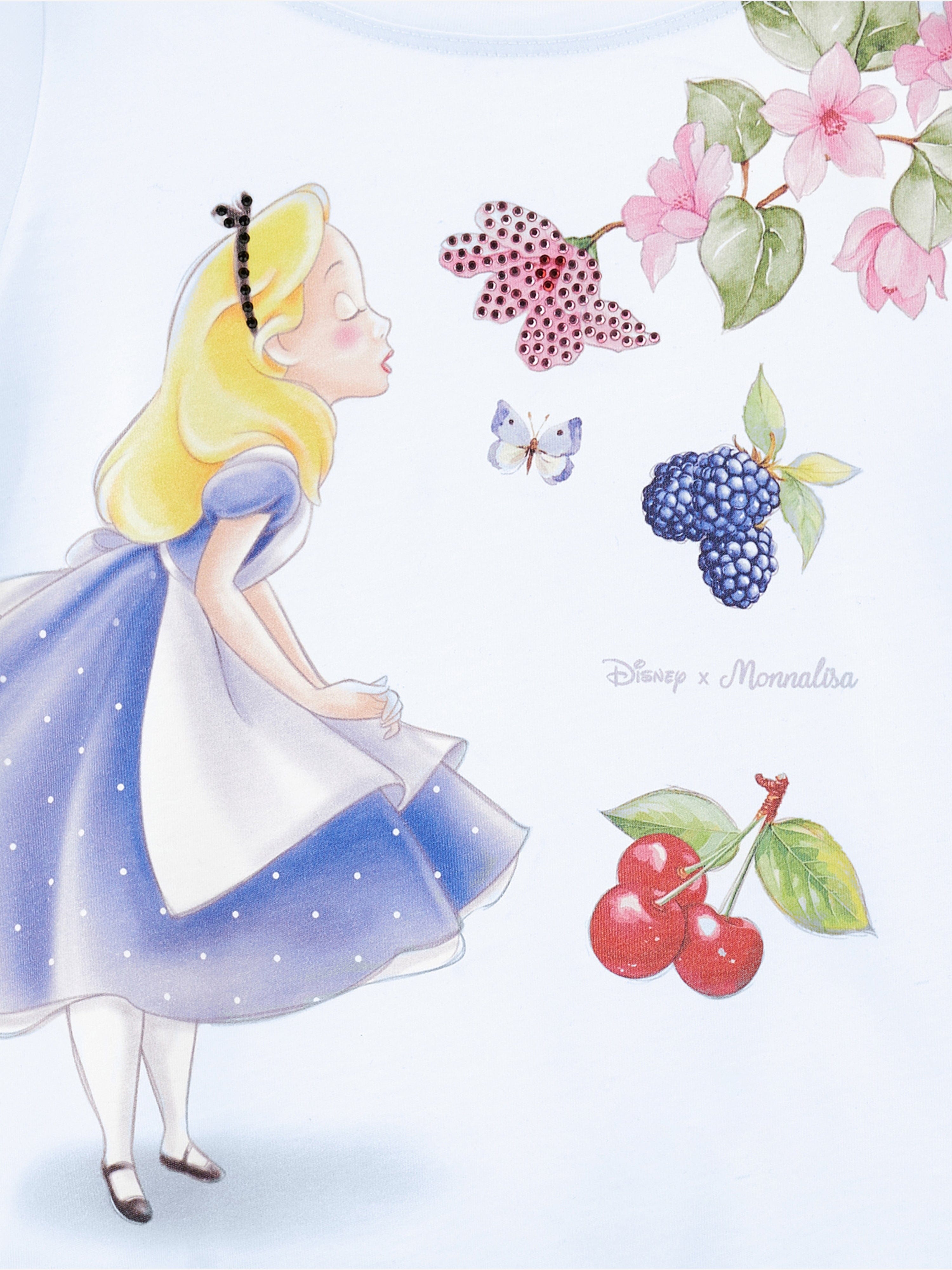 Monnalisa Girls Alice In Wonderland T-Shirt in Blue