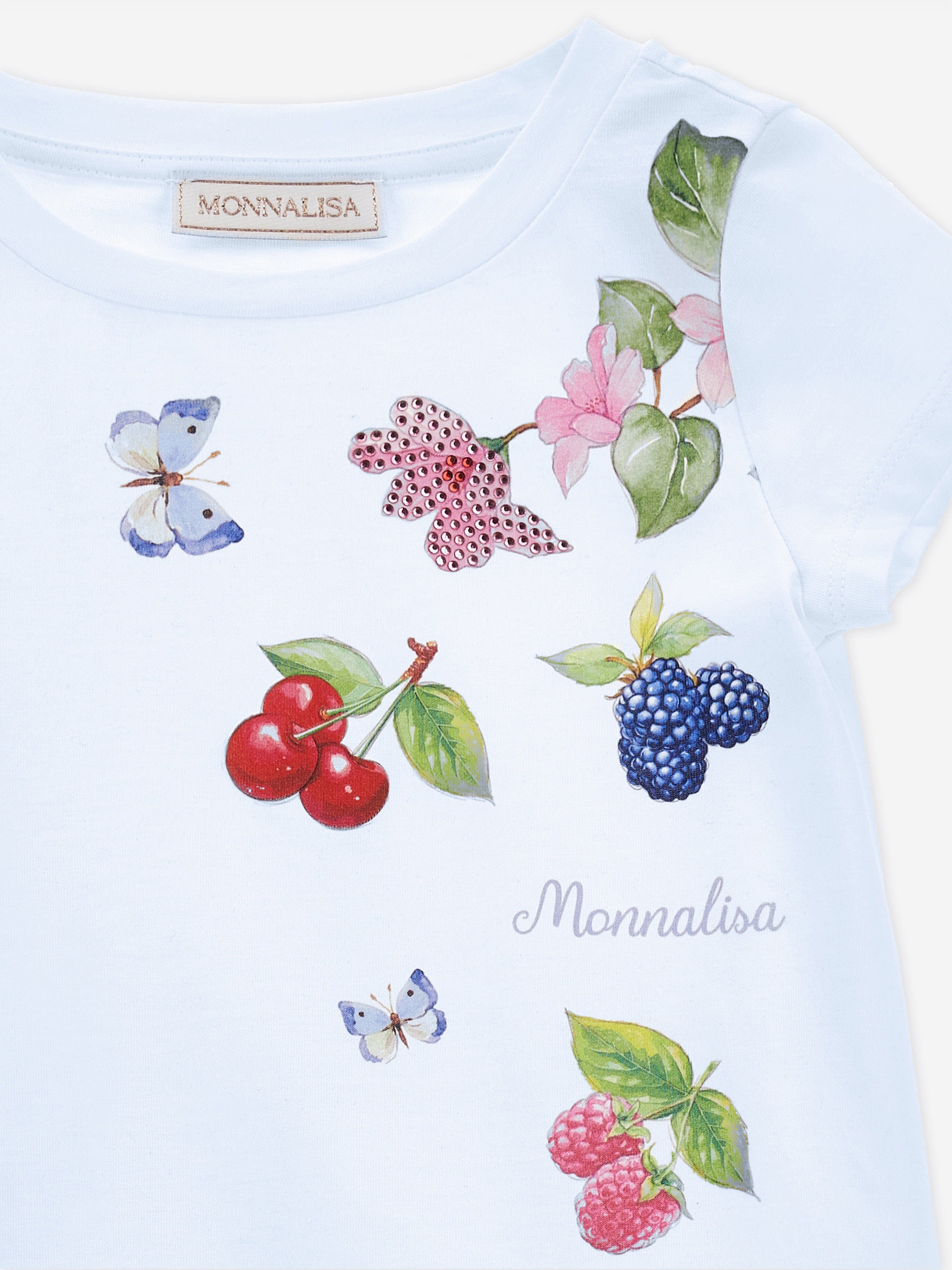 Monnalisa Girls Alice In Wonderland T-Shirt in Blue