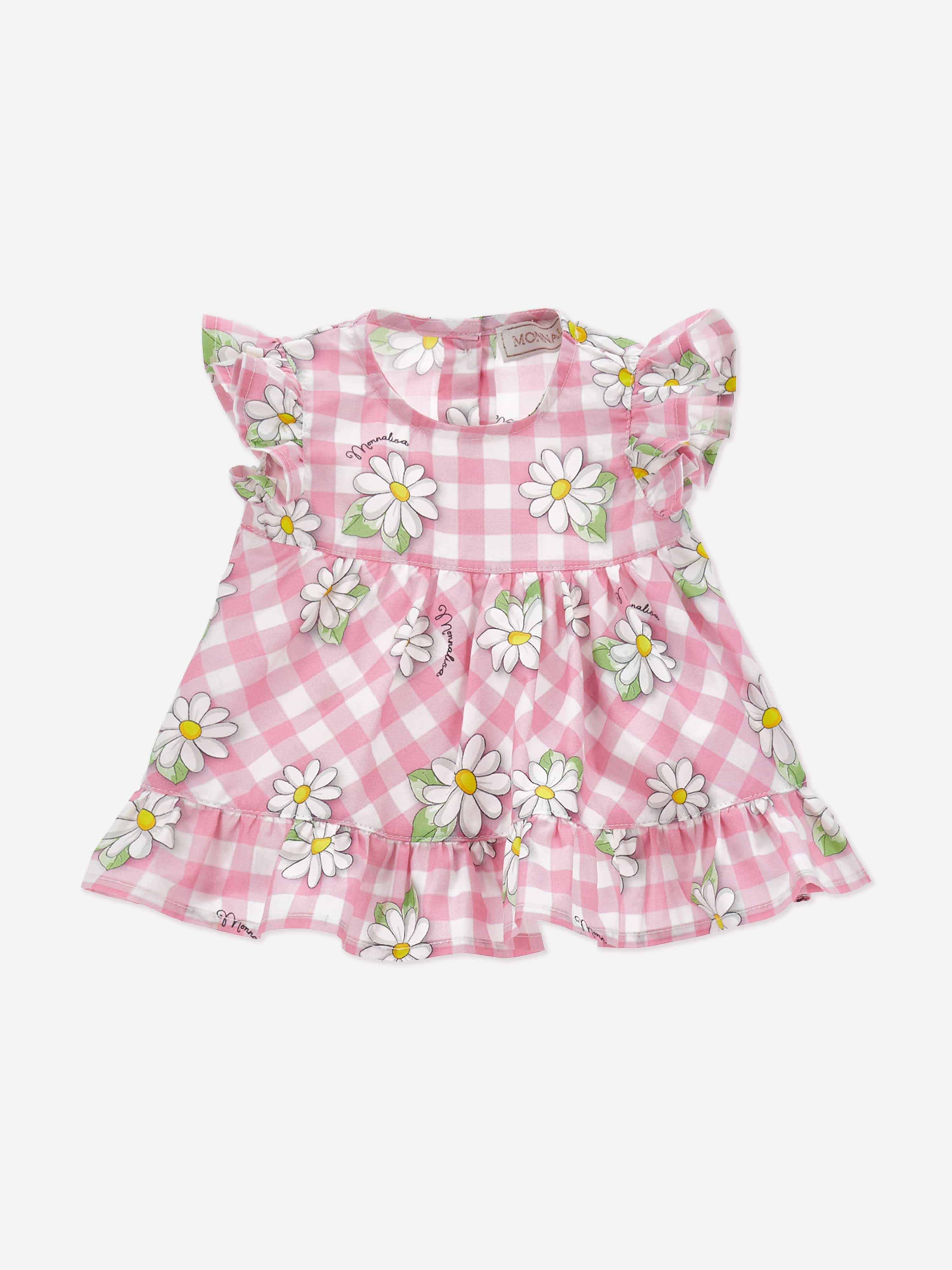 Monnalisa Baby Girls Daisy Dress and Bloomers Set in Pink