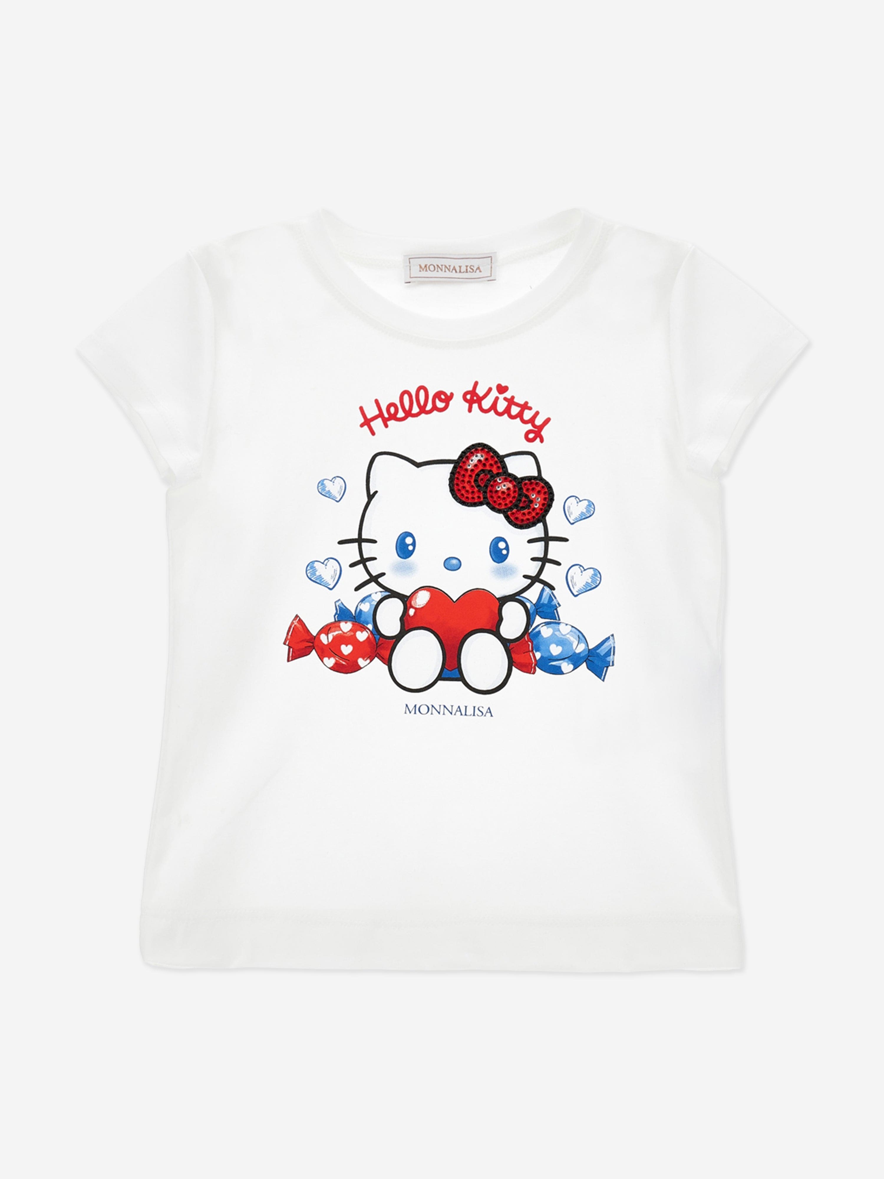 Monnalisa Girls Hello Kitty T-Shirt in White