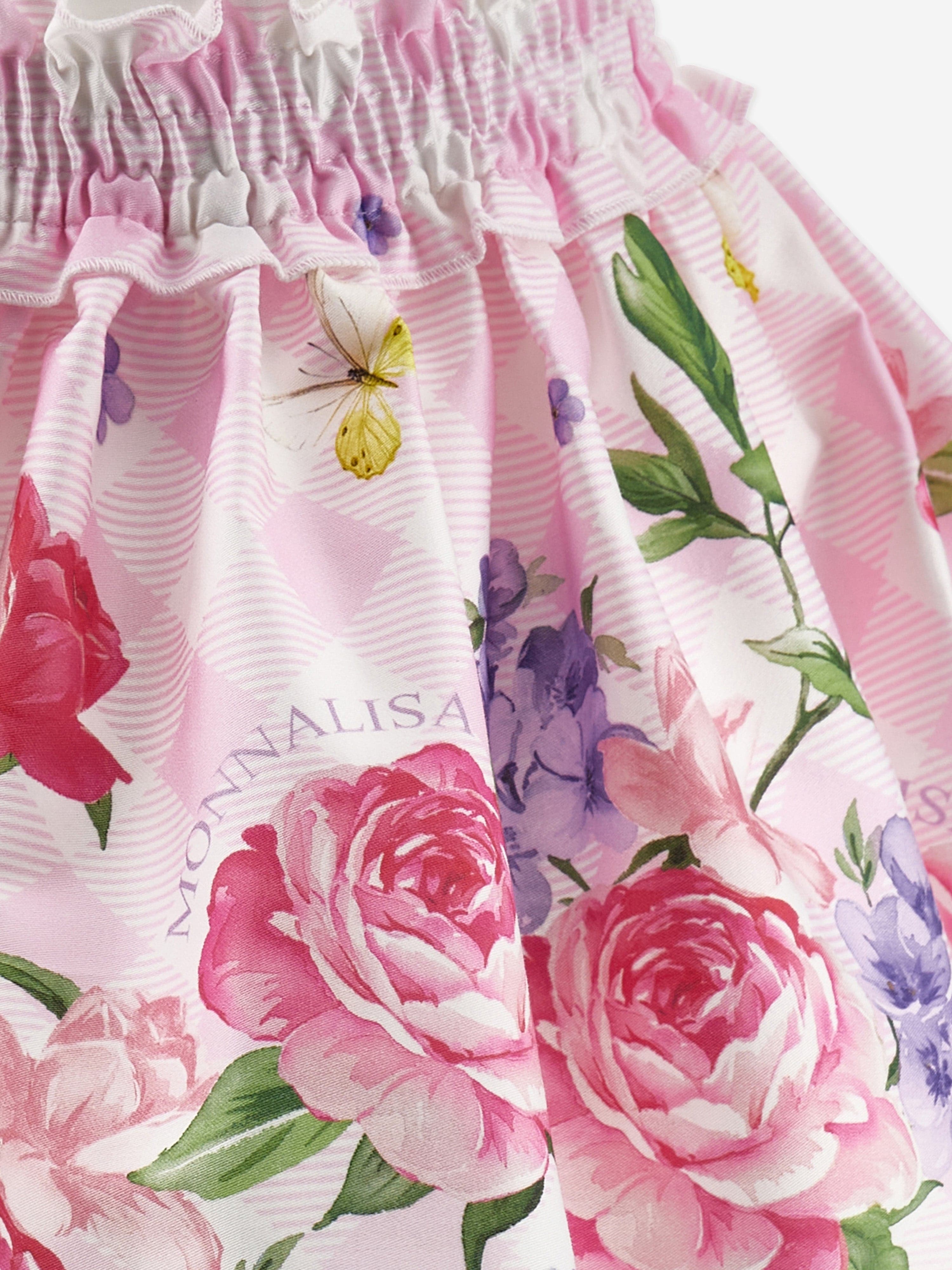 Monnalisa Girls Garden Party Skirt in Pink