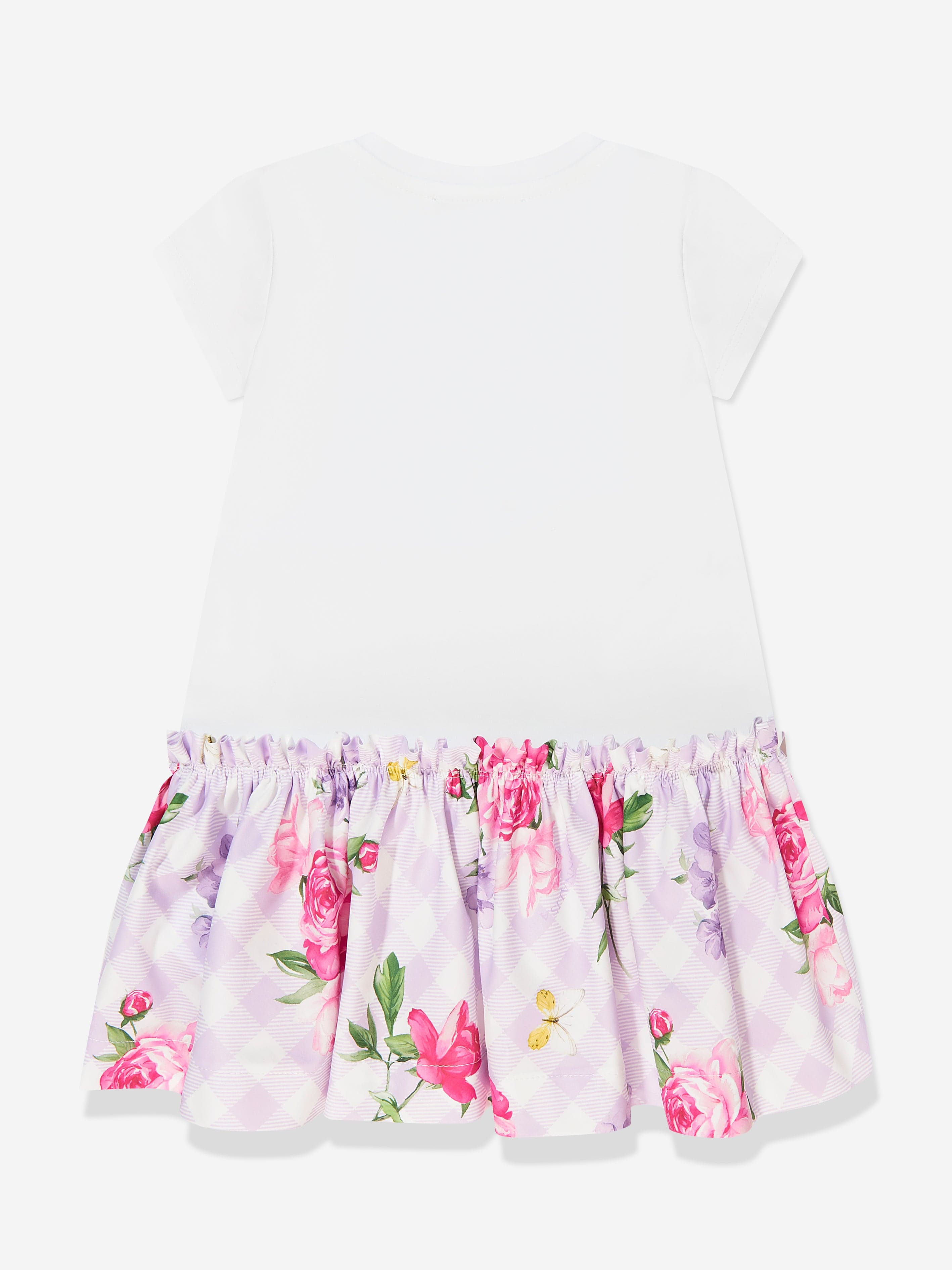 Monnalisa Girls Flower Dress in Purple