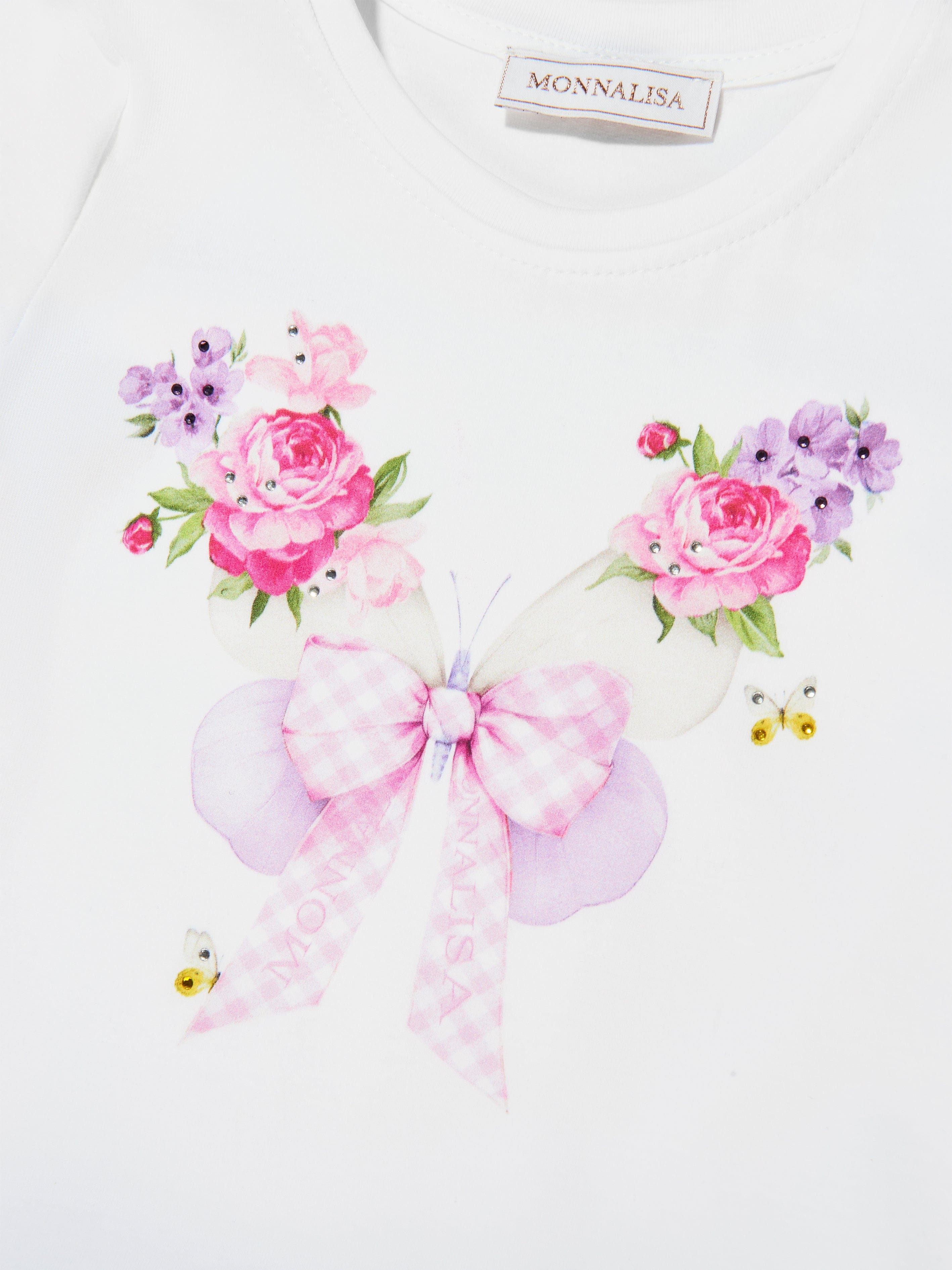 Monnalisa Girls Flower Dress in Purple