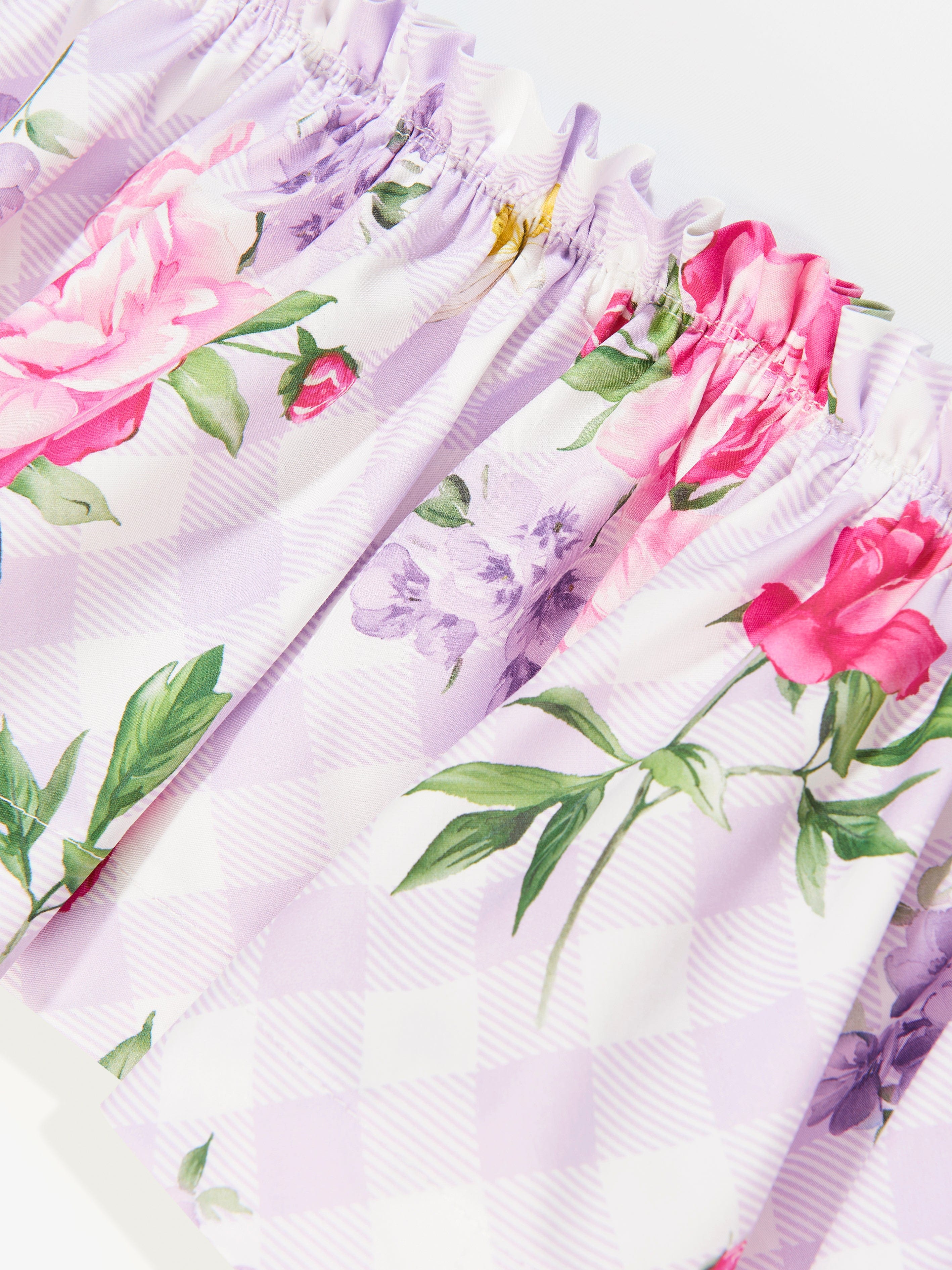 Monnalisa Girls Flower Dress in Purple