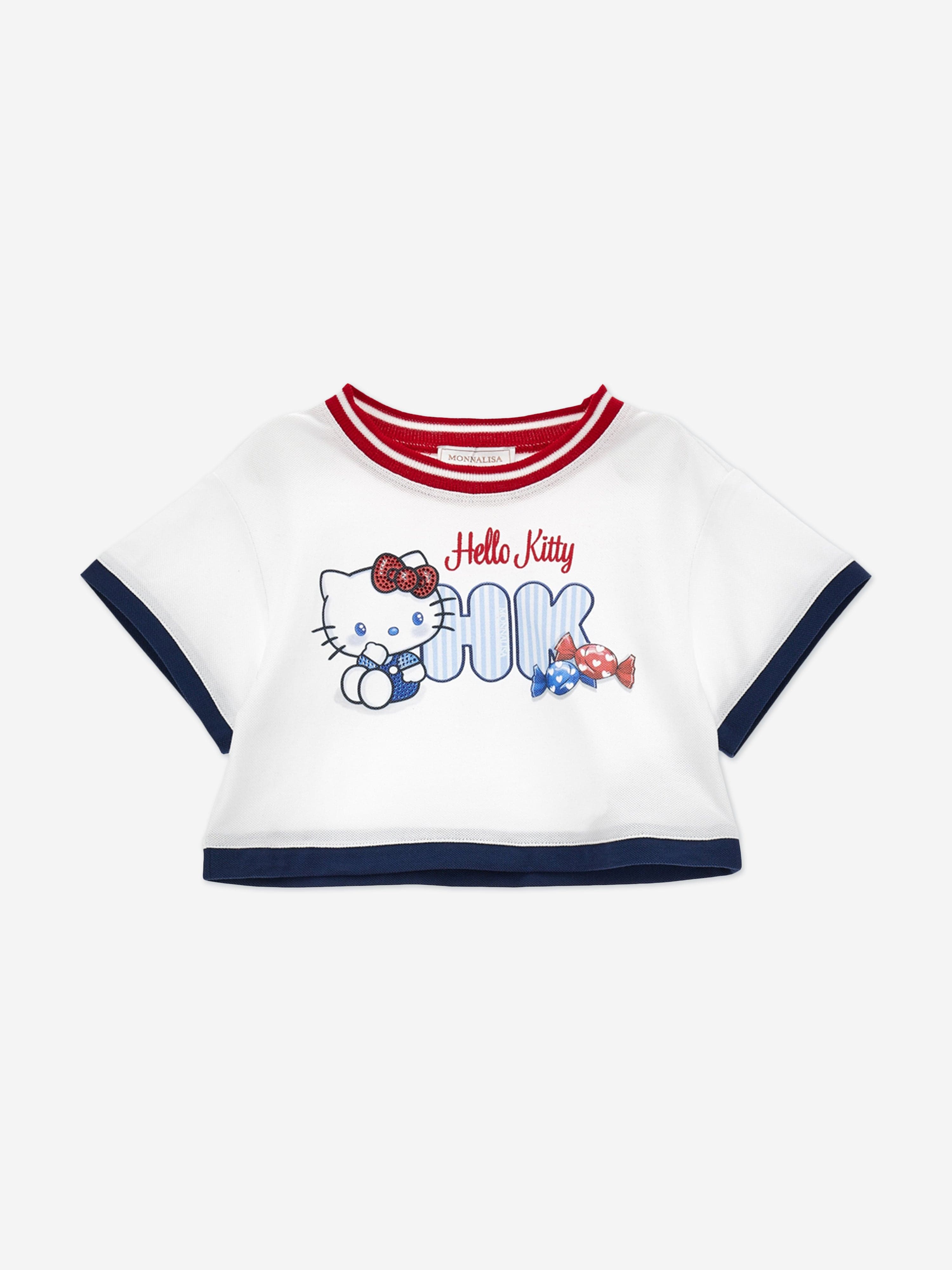 Monnalisa Girls Hello Kitty Skirt Set in Navy