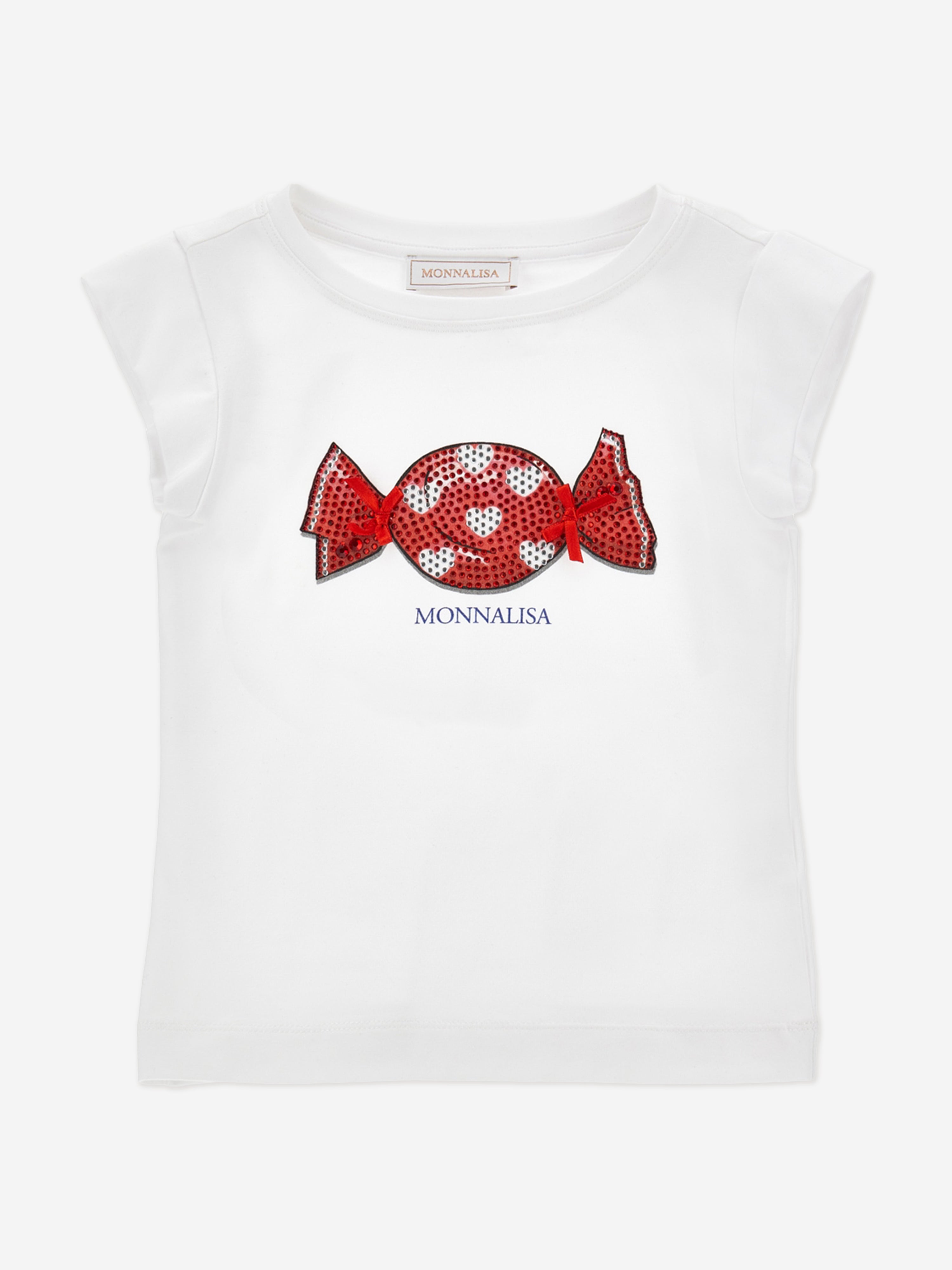 Monnalisa Girls Candy Print T-Shirt in White
