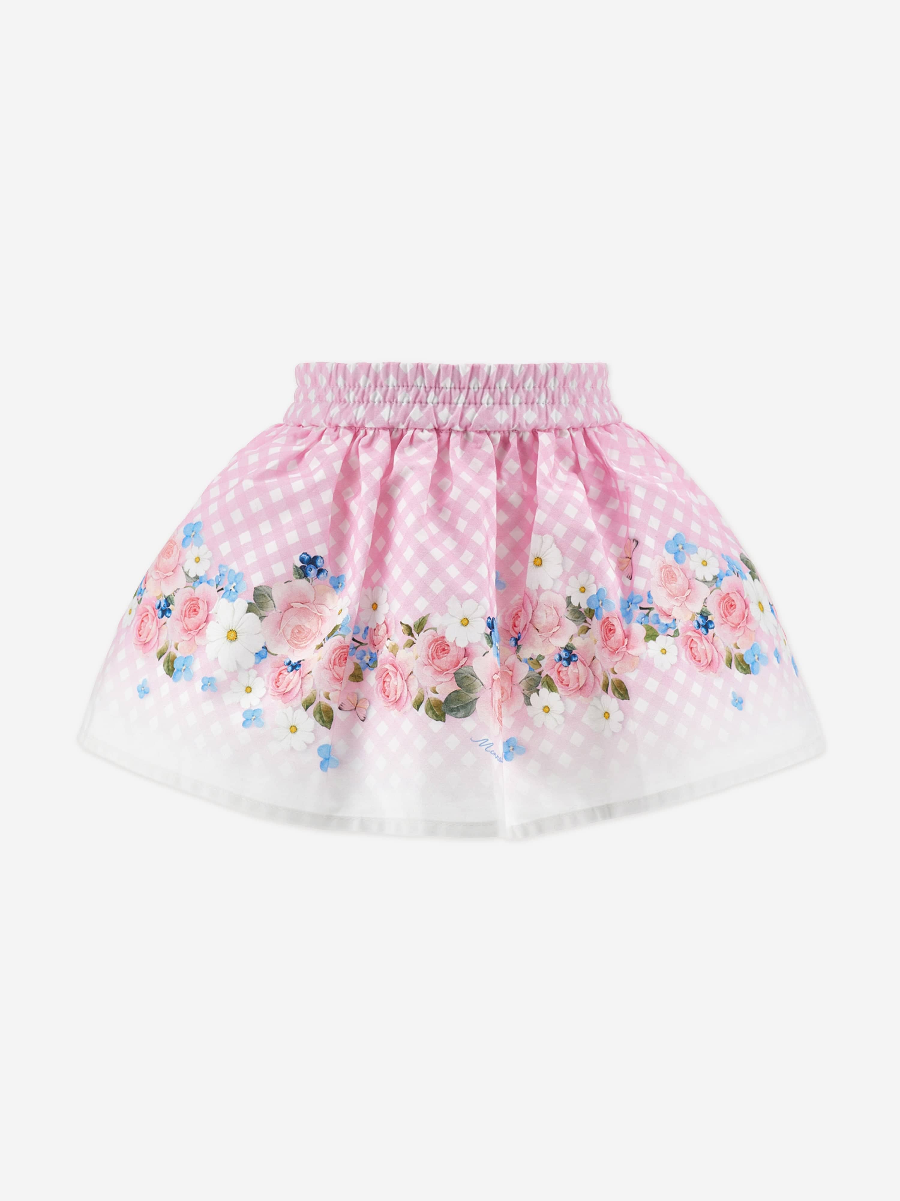 Monnalisa Baby Girls Floral Skirt in Pink