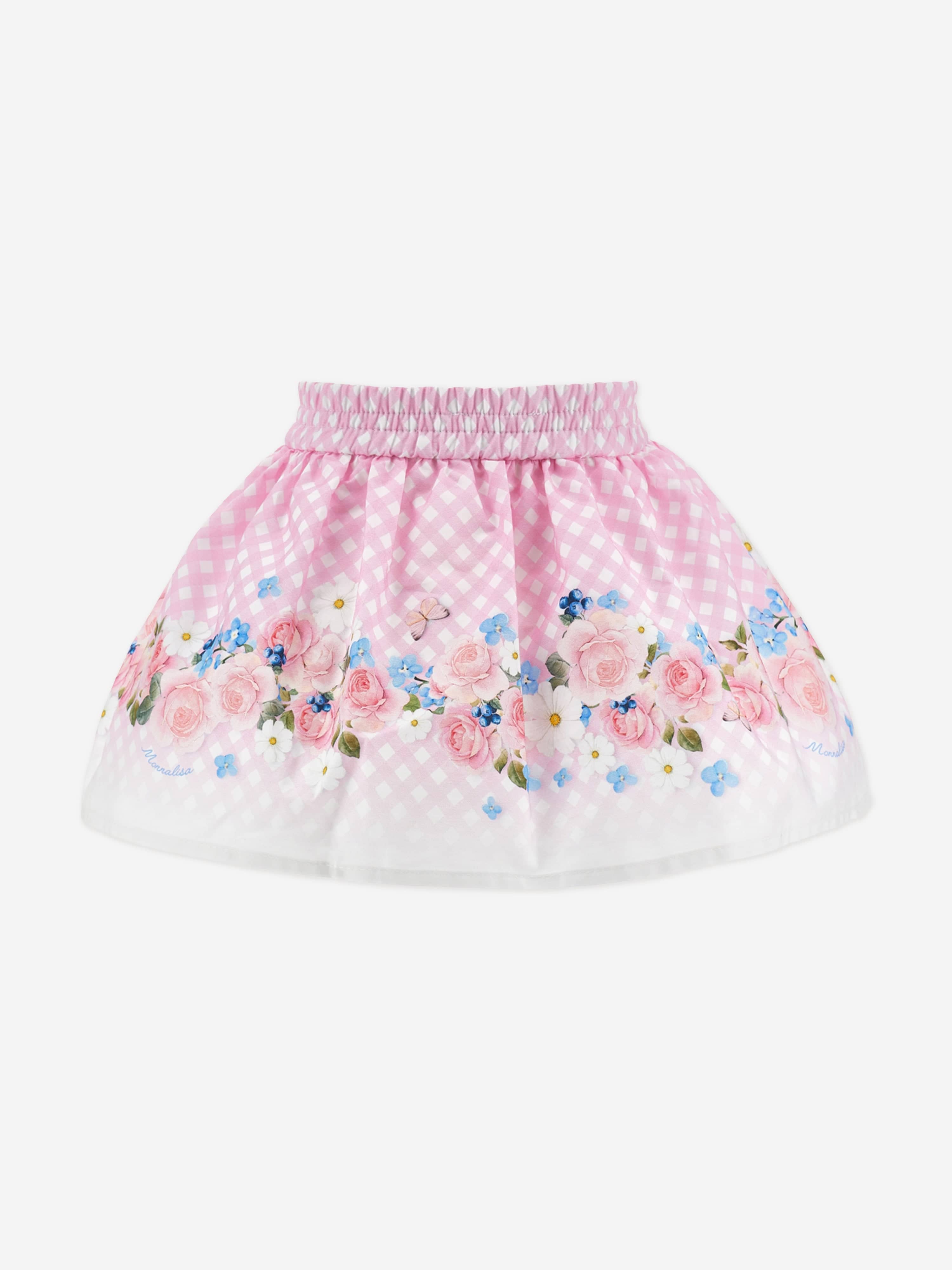 Monnalisa Baby Girls Floral Skirt in Pink