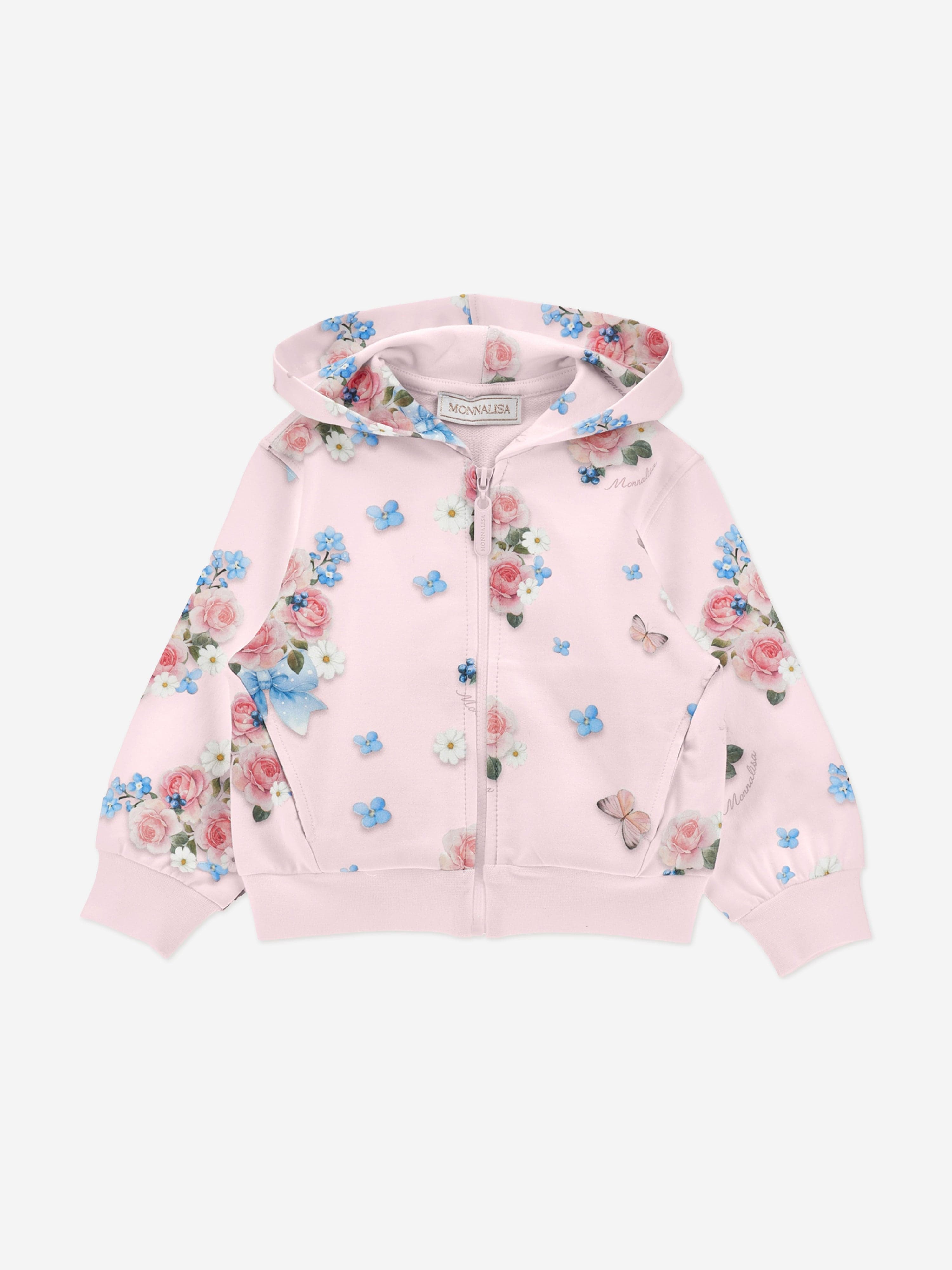 Monnalisa Baby Girls Floral Tracksuit in Pink
