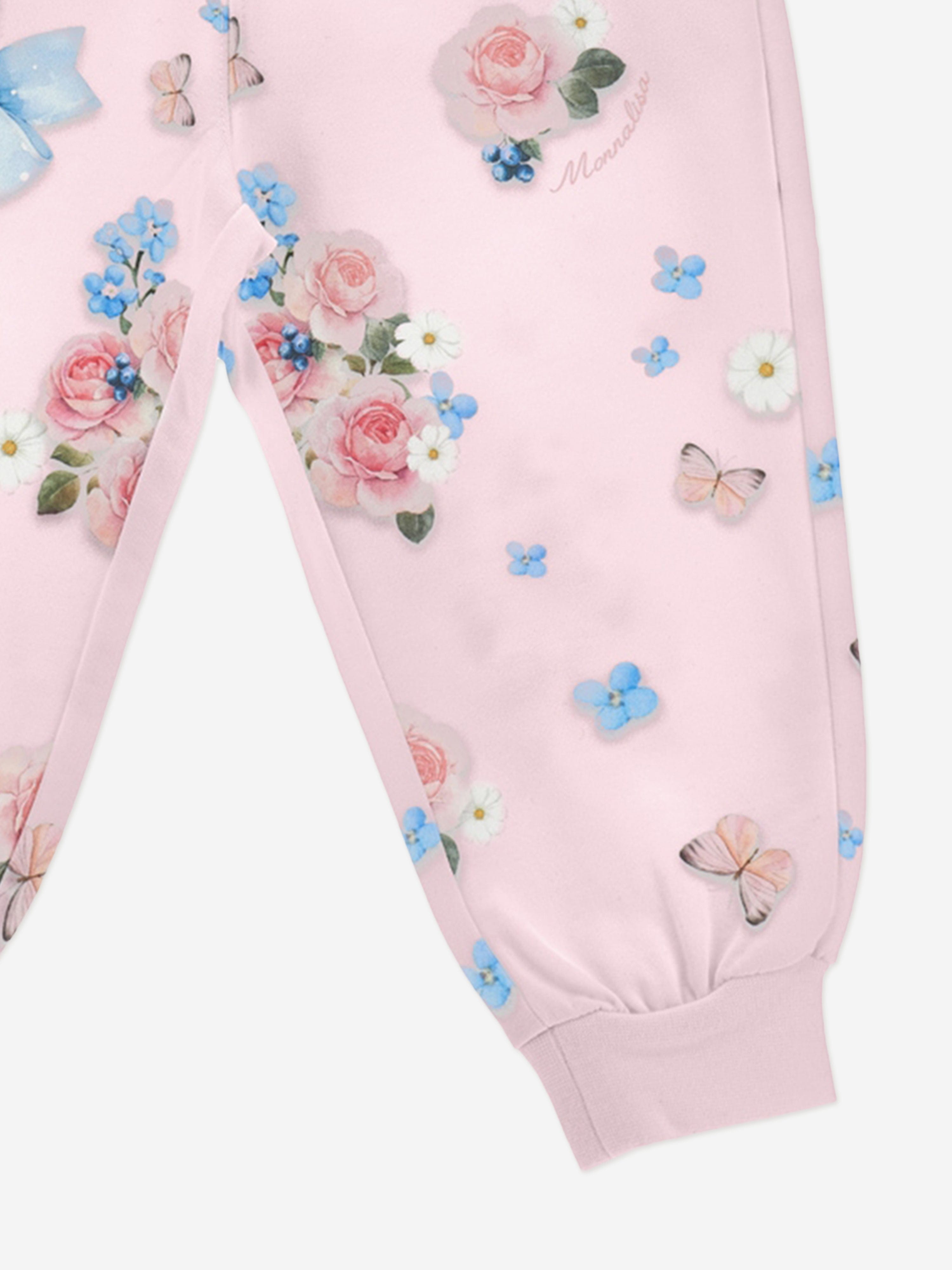 Monnalisa Baby Girls Floral Tracksuit in Pink