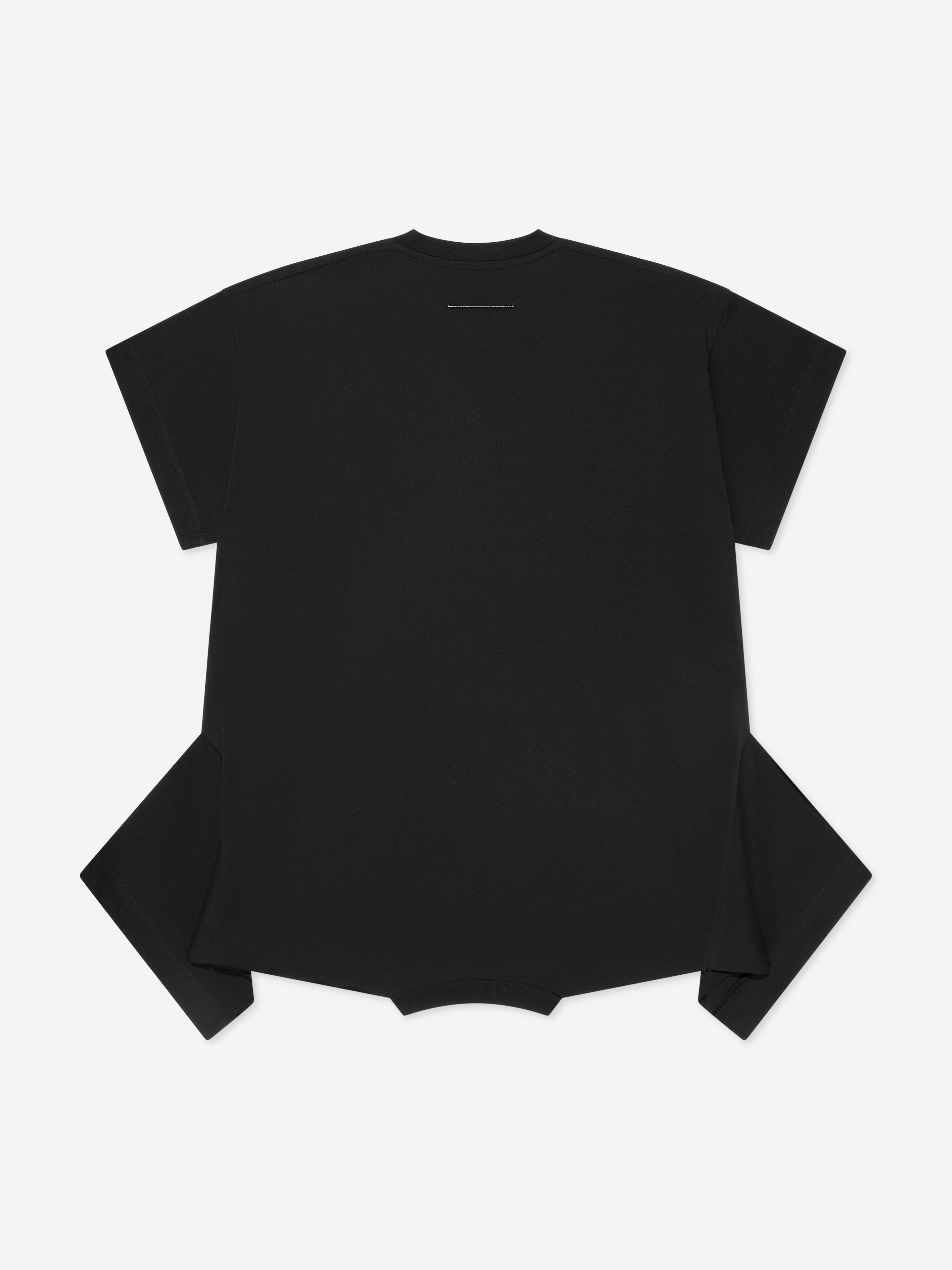 MM6 Maison Margiela Girls Asymmetric T-Shirt Dress in Black