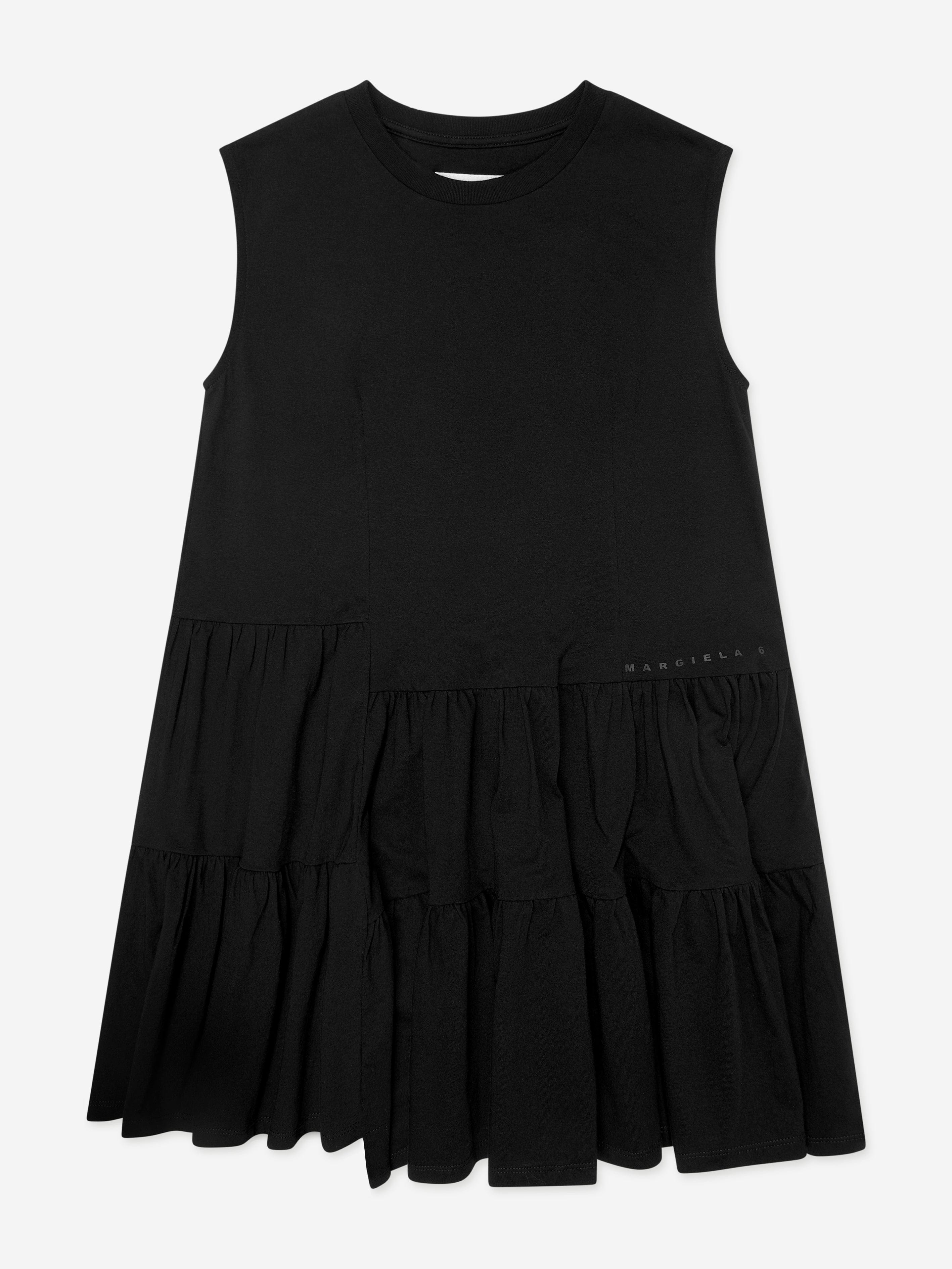 MM6 Maison Margiela Girls Sleeveless Jersey Dress in Black