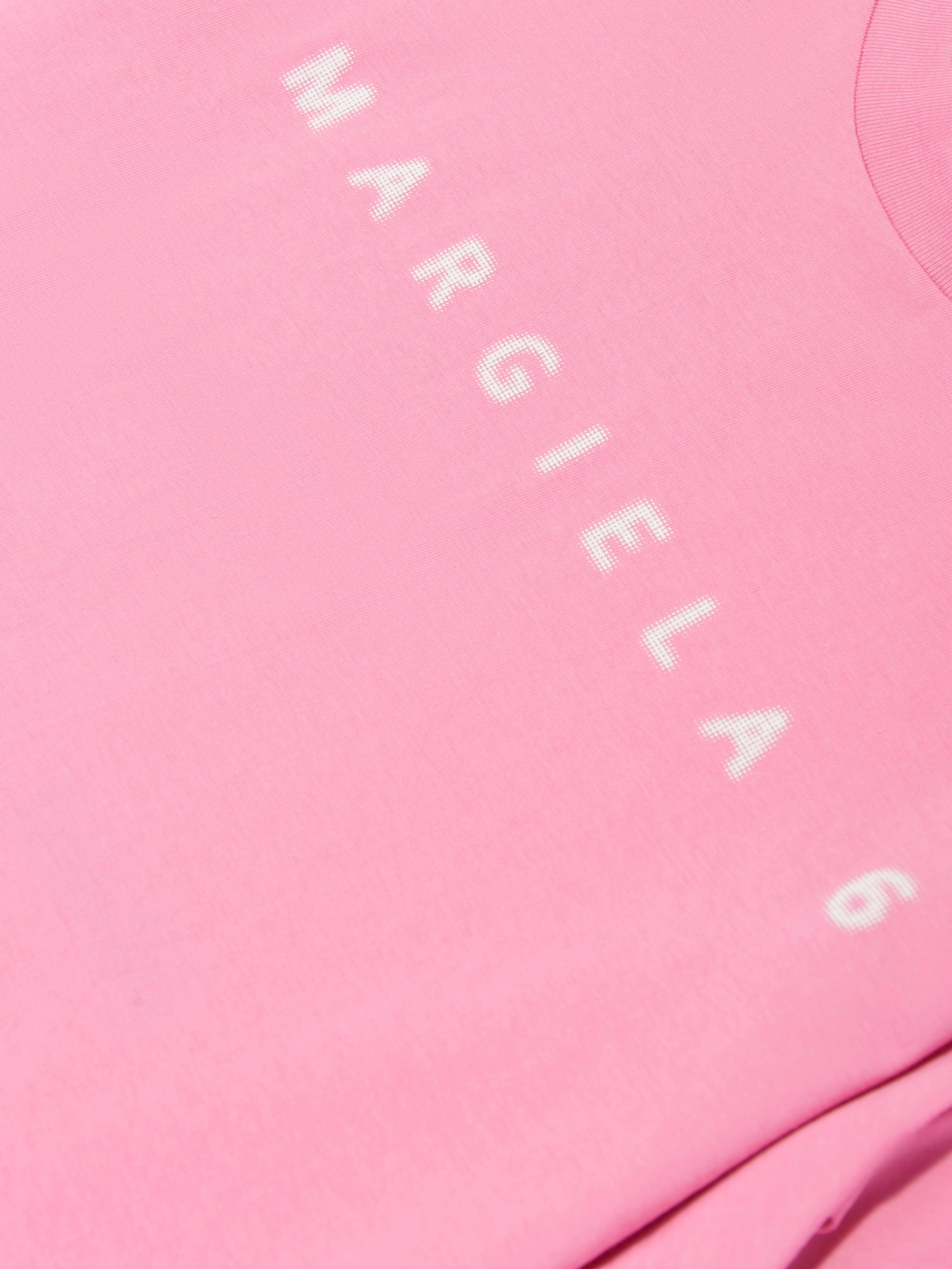 MM6 Maison Margiela Kids Asymmetric Logo T-Shirt in Pink