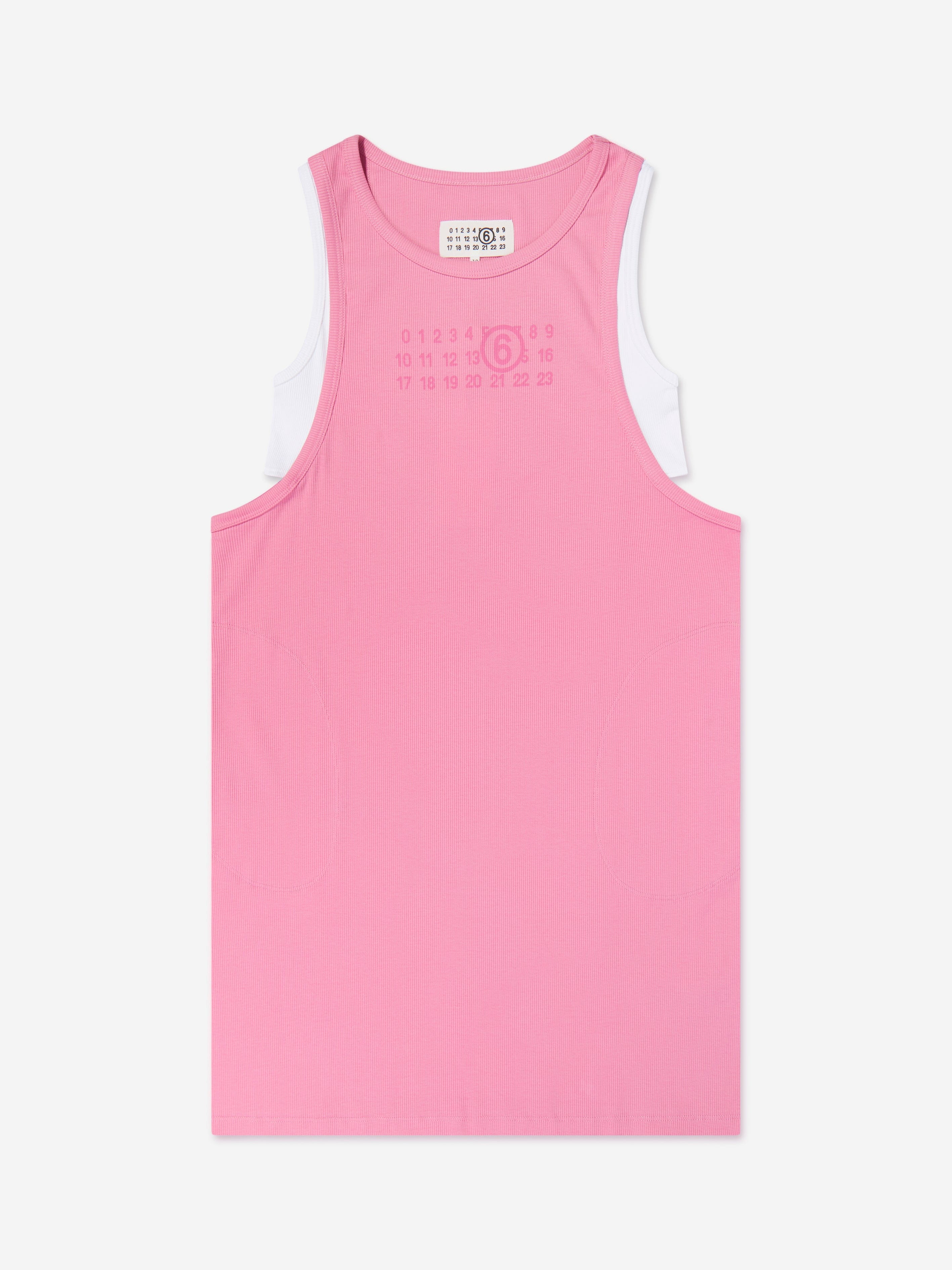 MM6 Maison Margiela Girls Sleeveless Jersey Dress in Pink