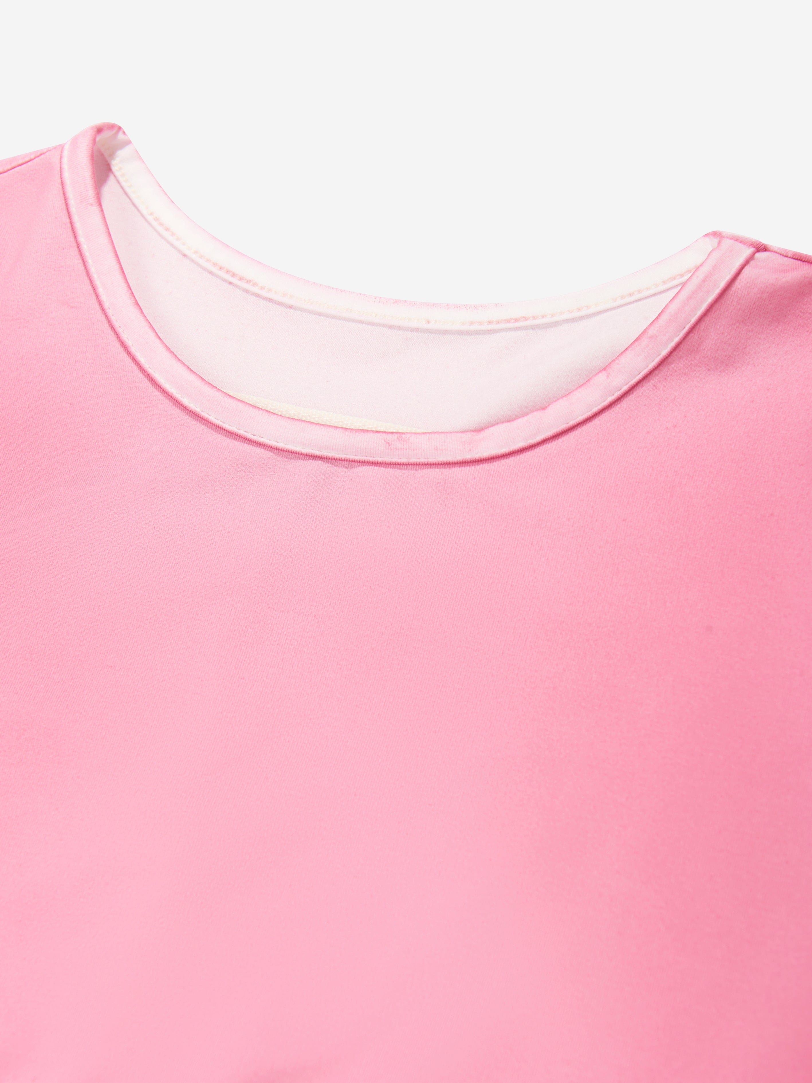 MM6 Maison Margiela Kids Cropped Logo T-Shirt in Pink