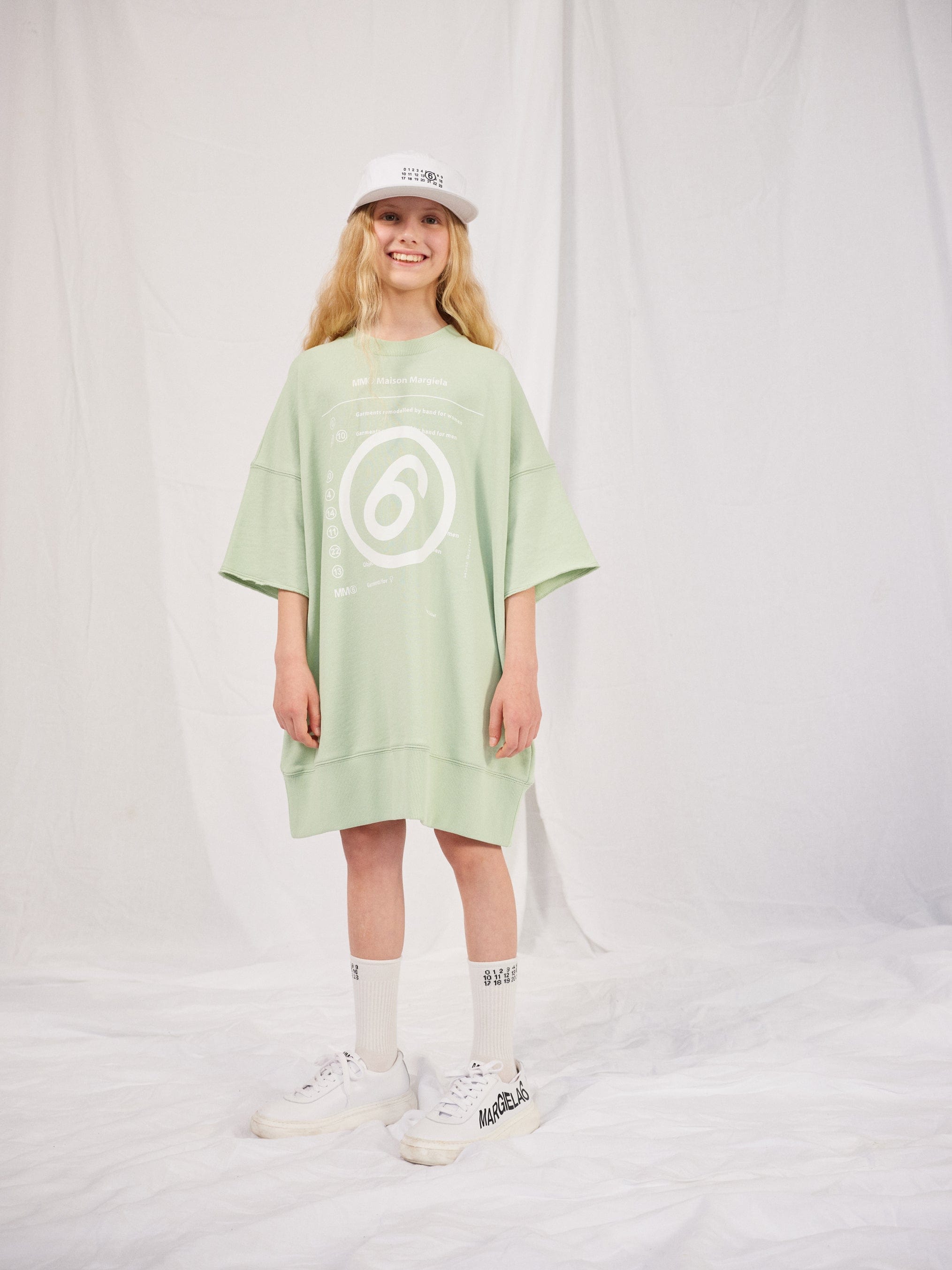 MM6 Maison Margiela Girls Logo Sweater Dress in Green