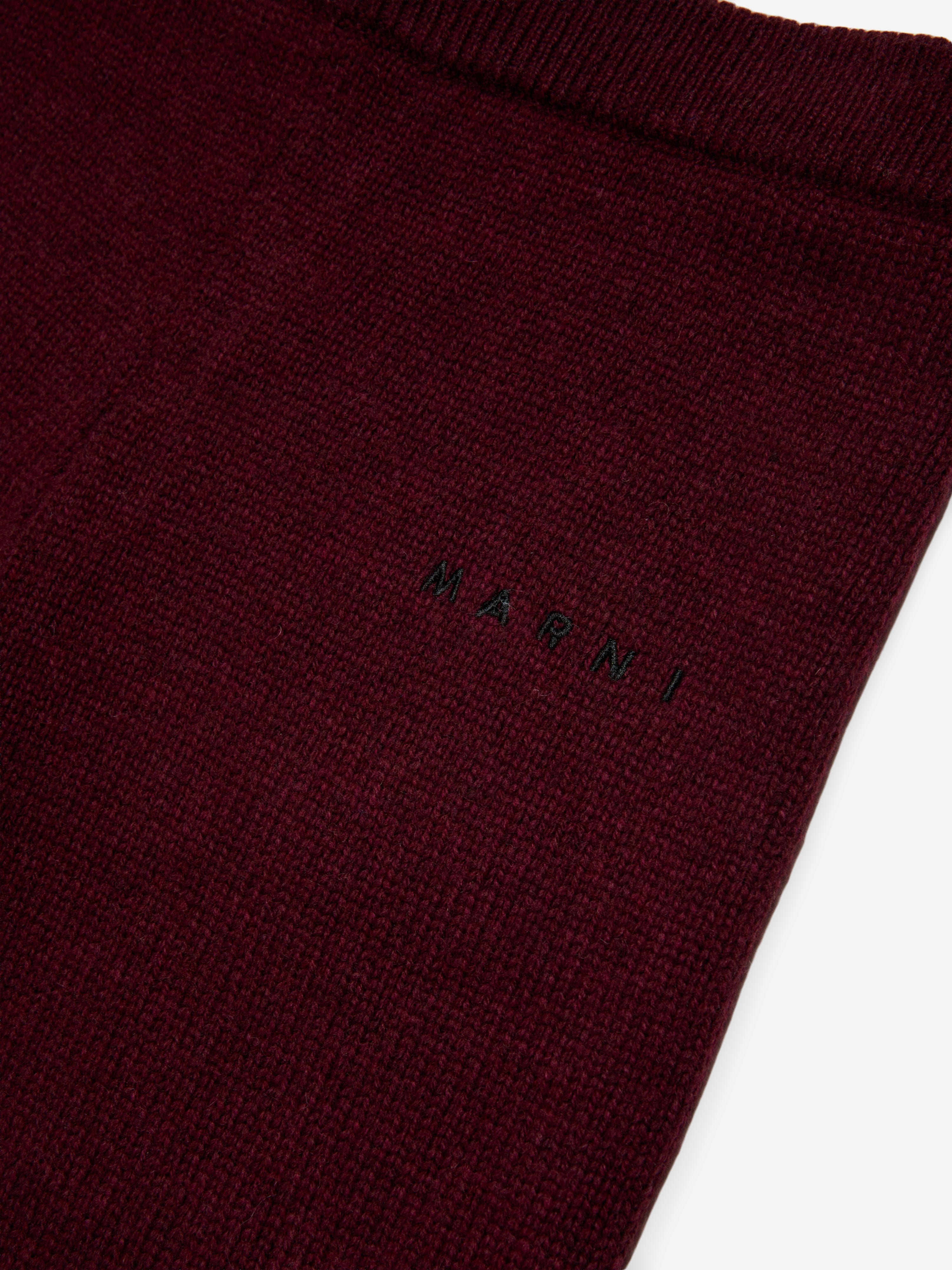 MARNI Girls Wool Knit Trousers in Red