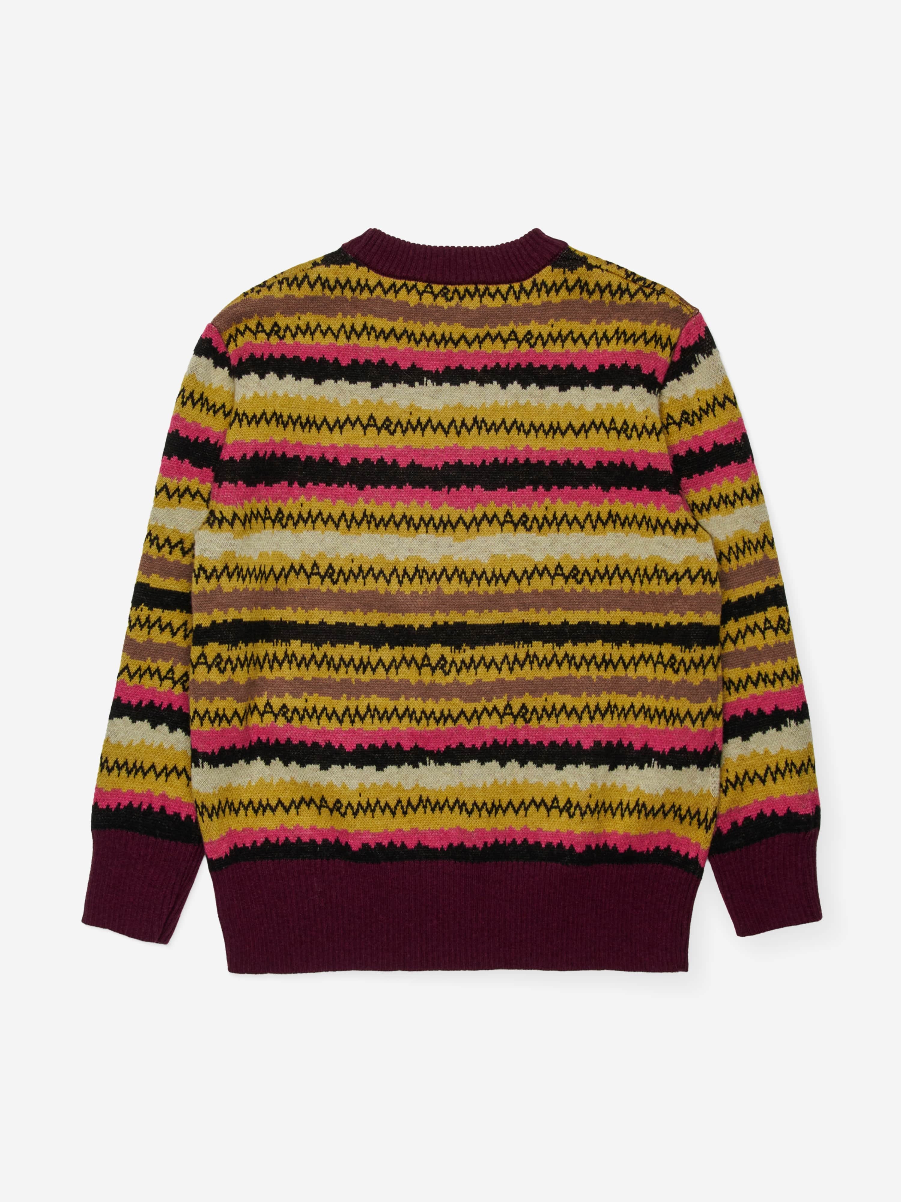 MARNI Girls Striped Wool Knit Jumper in Multicolour