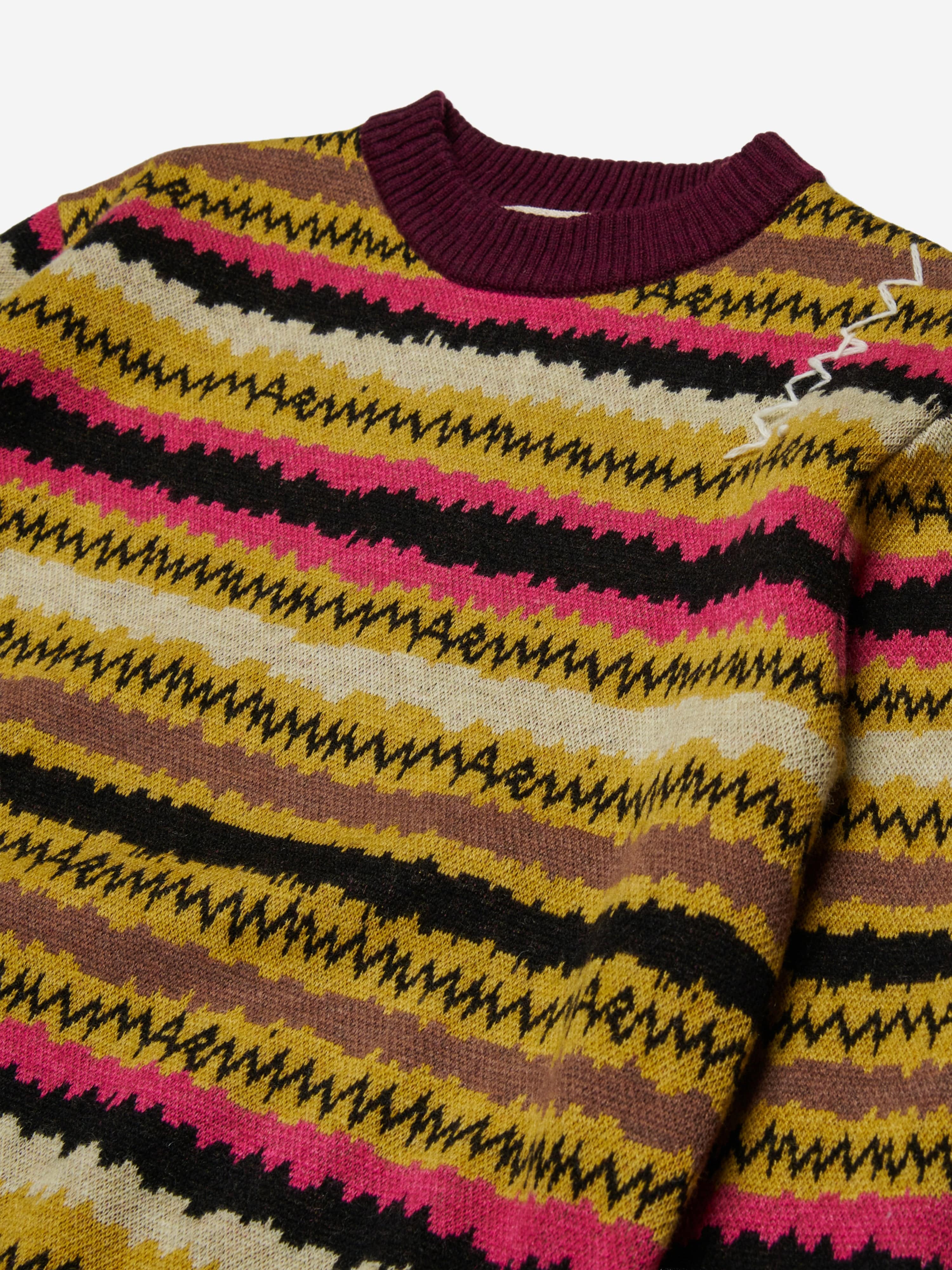 MARNI Girls Striped Wool Knit Jumper in Multicolour