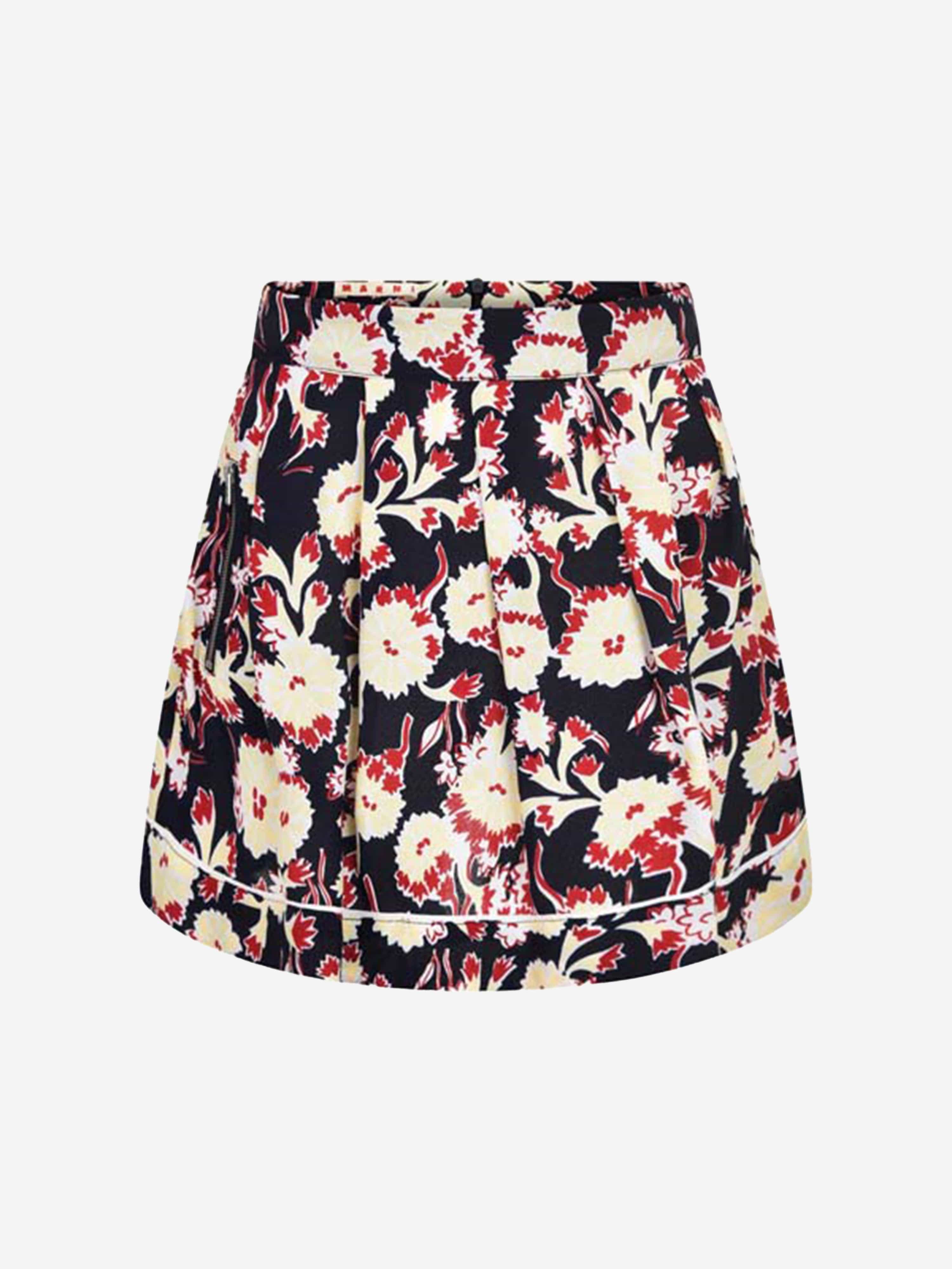 MARNI Girls & Yellow Floral Viscose Skirt