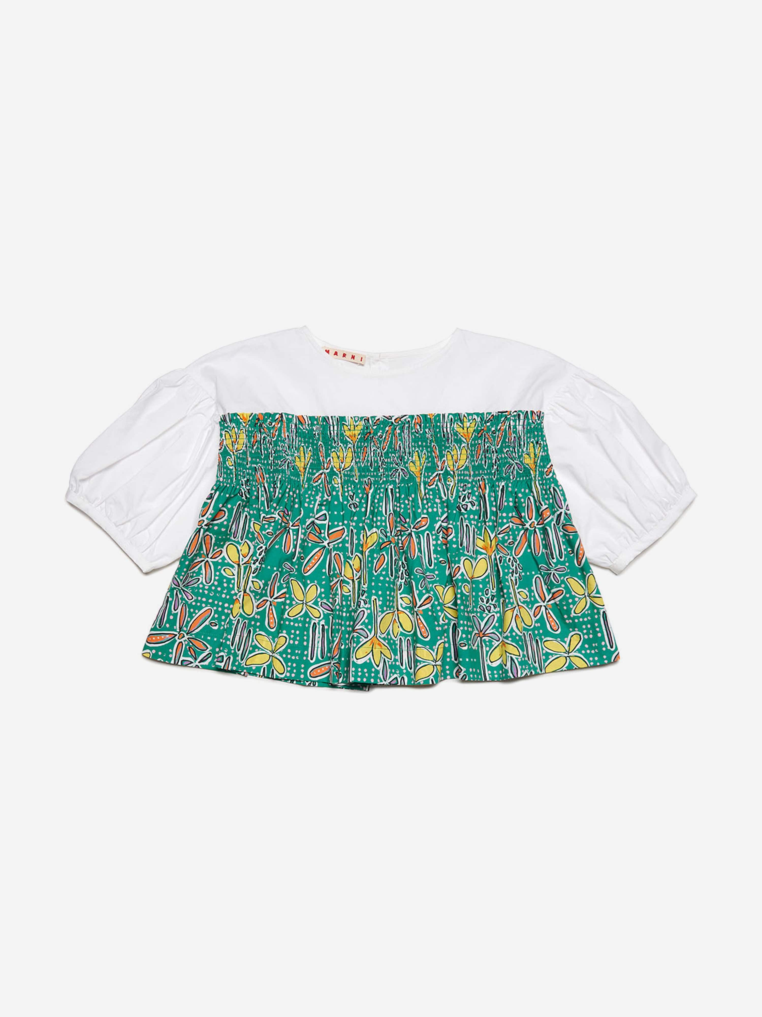 MARNI Grils Carioca Print Shirt in Green