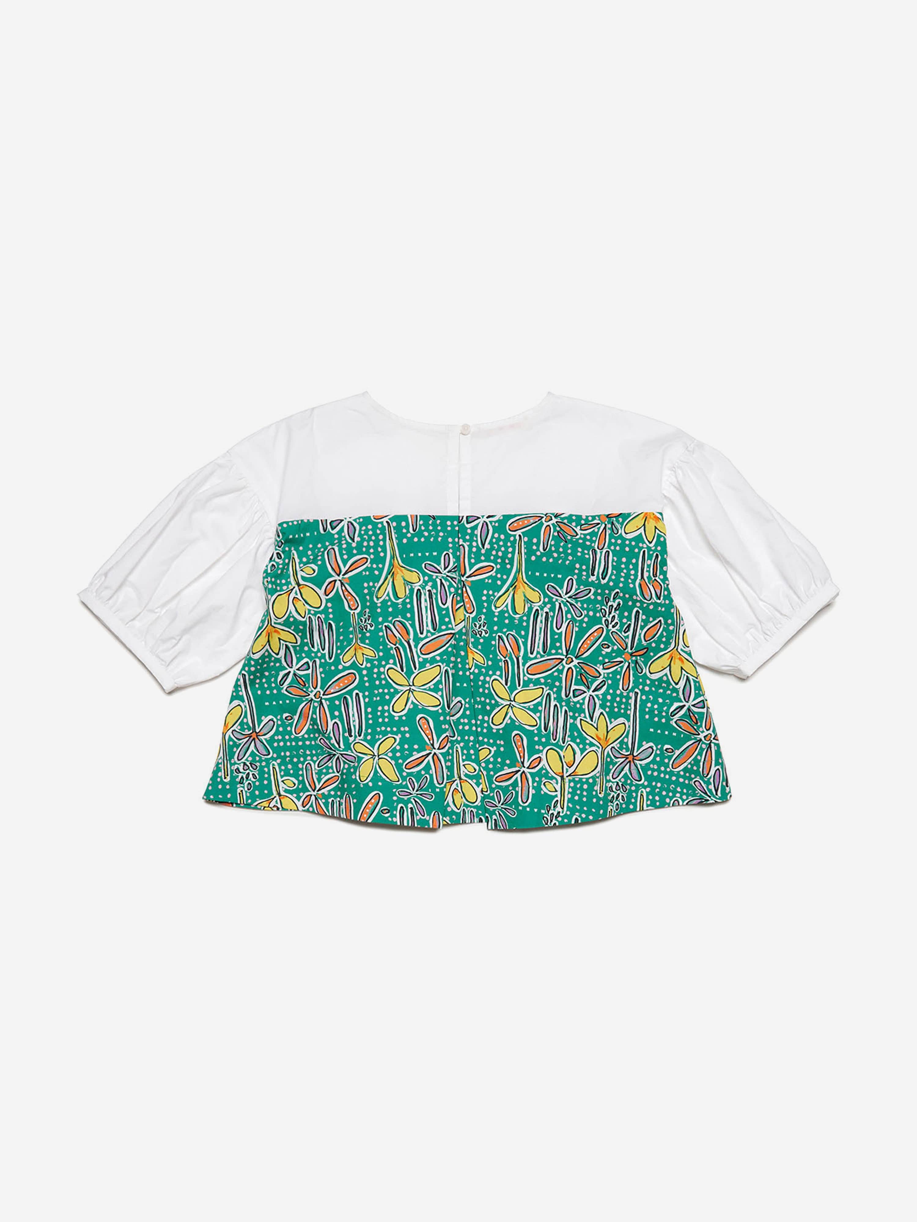 MARNI Grils Carioca Print Shirt in Green