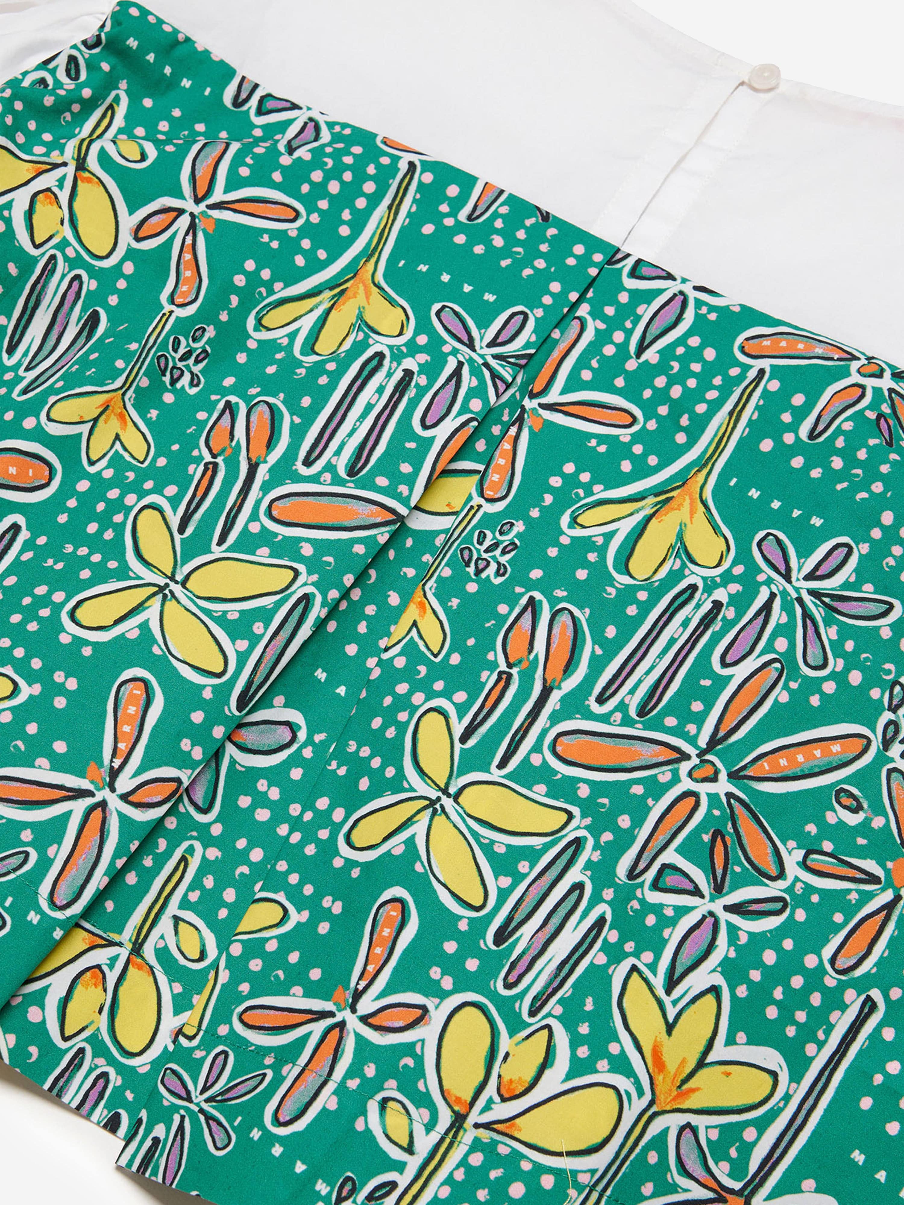 MARNI Grils Carioca Print Shirt in Green