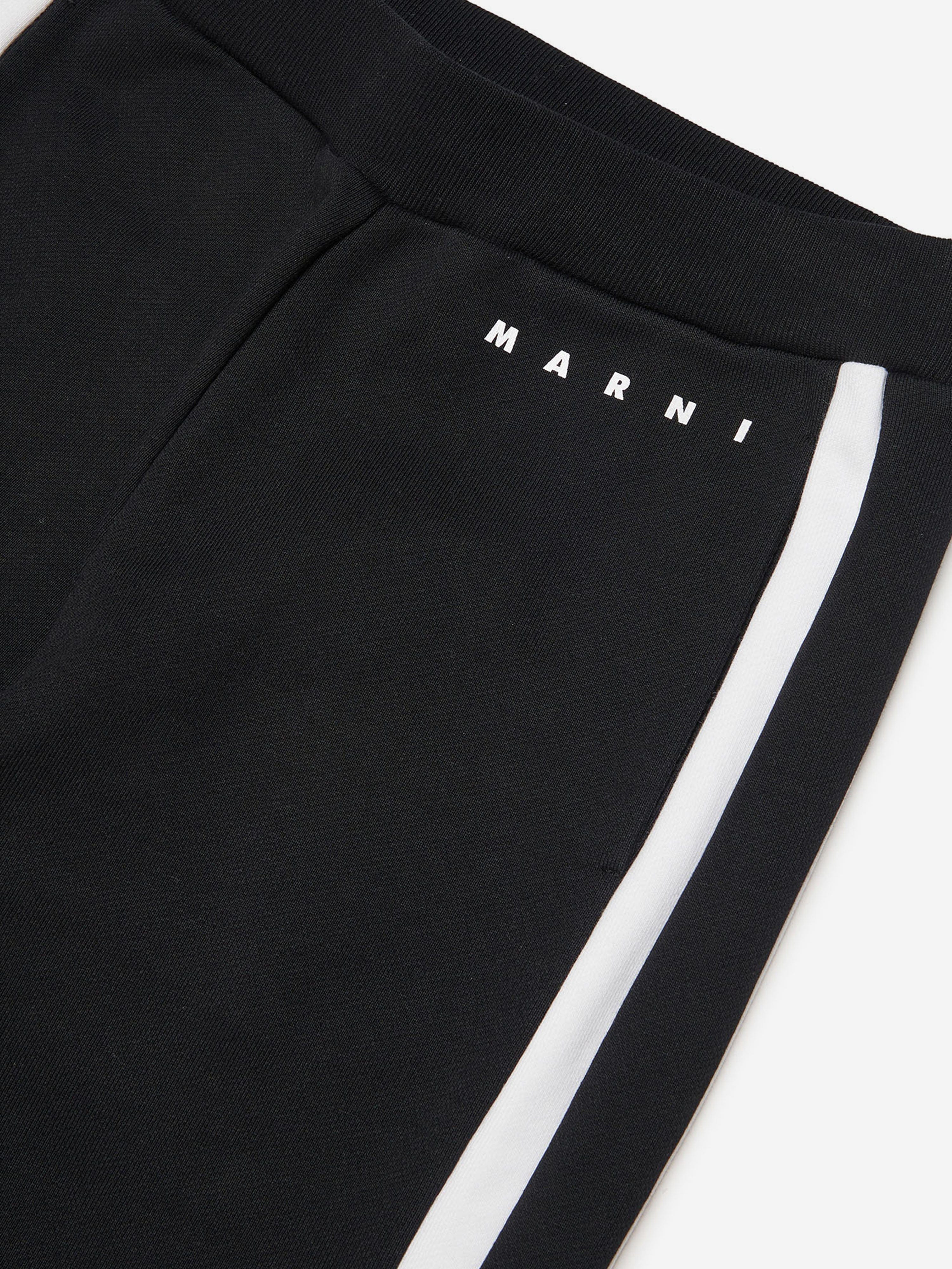 MARNI Kids Stripe Logo Joggers in Black