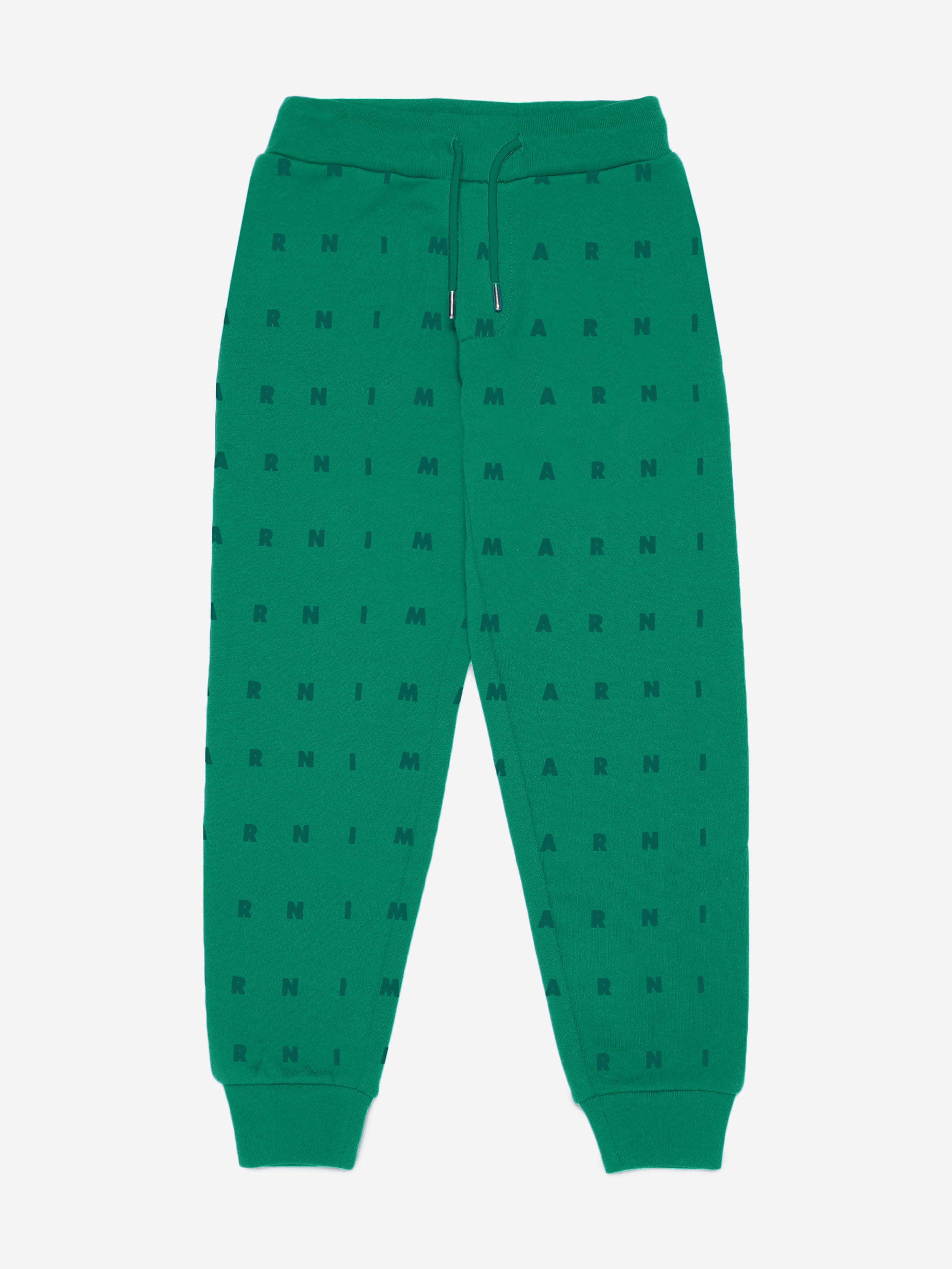 MARNI Kids Logo Joggers in Green