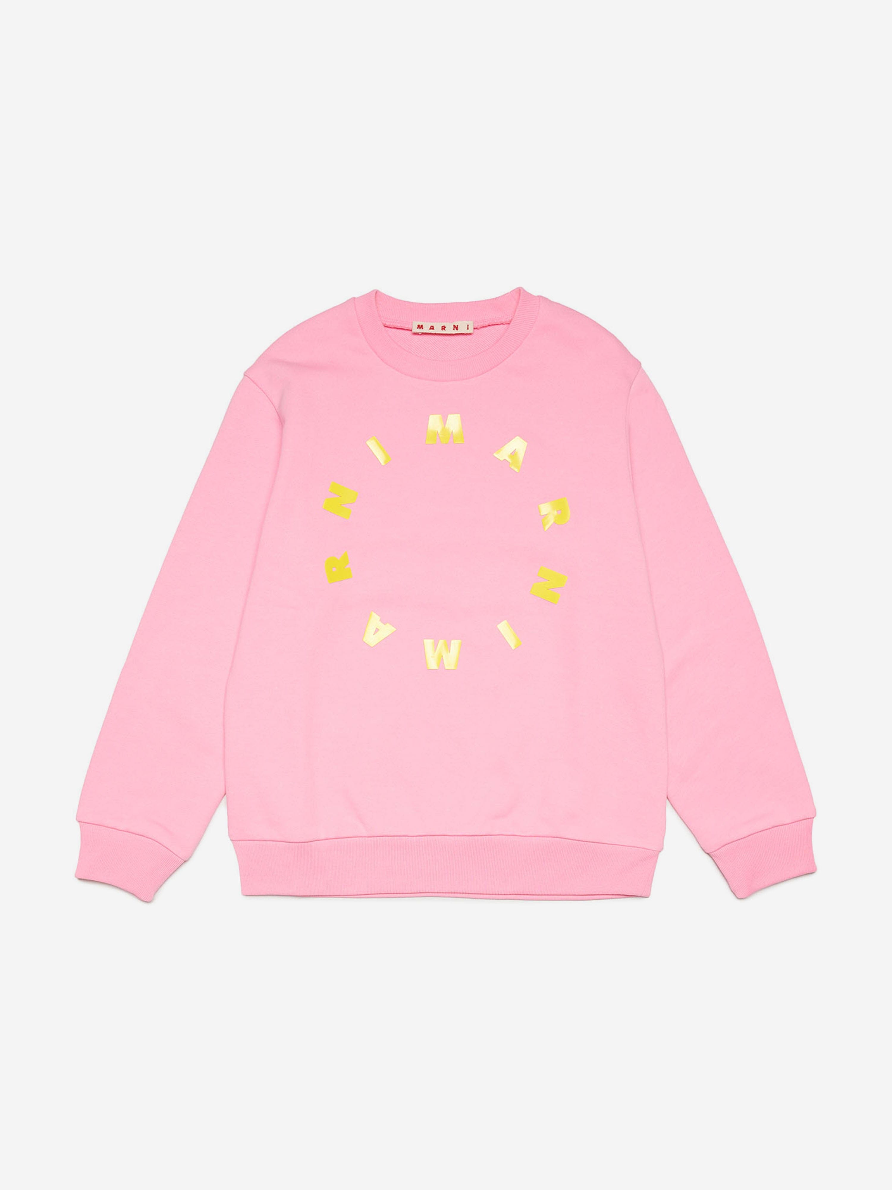 MARNI Kids Roung Logo Sweatshirt in Pink