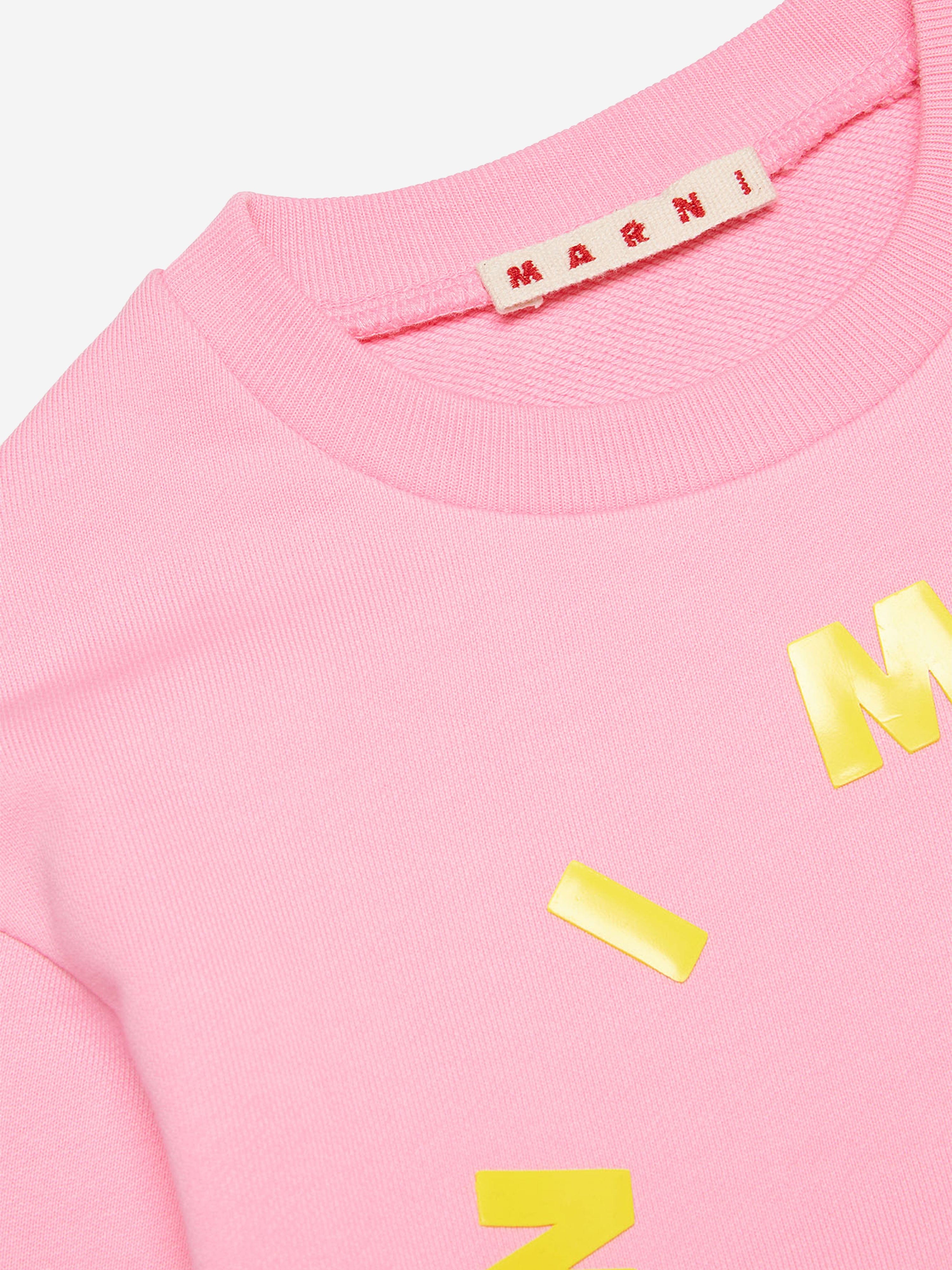 MARNI Kids Roung Logo Sweatshirt in Pink