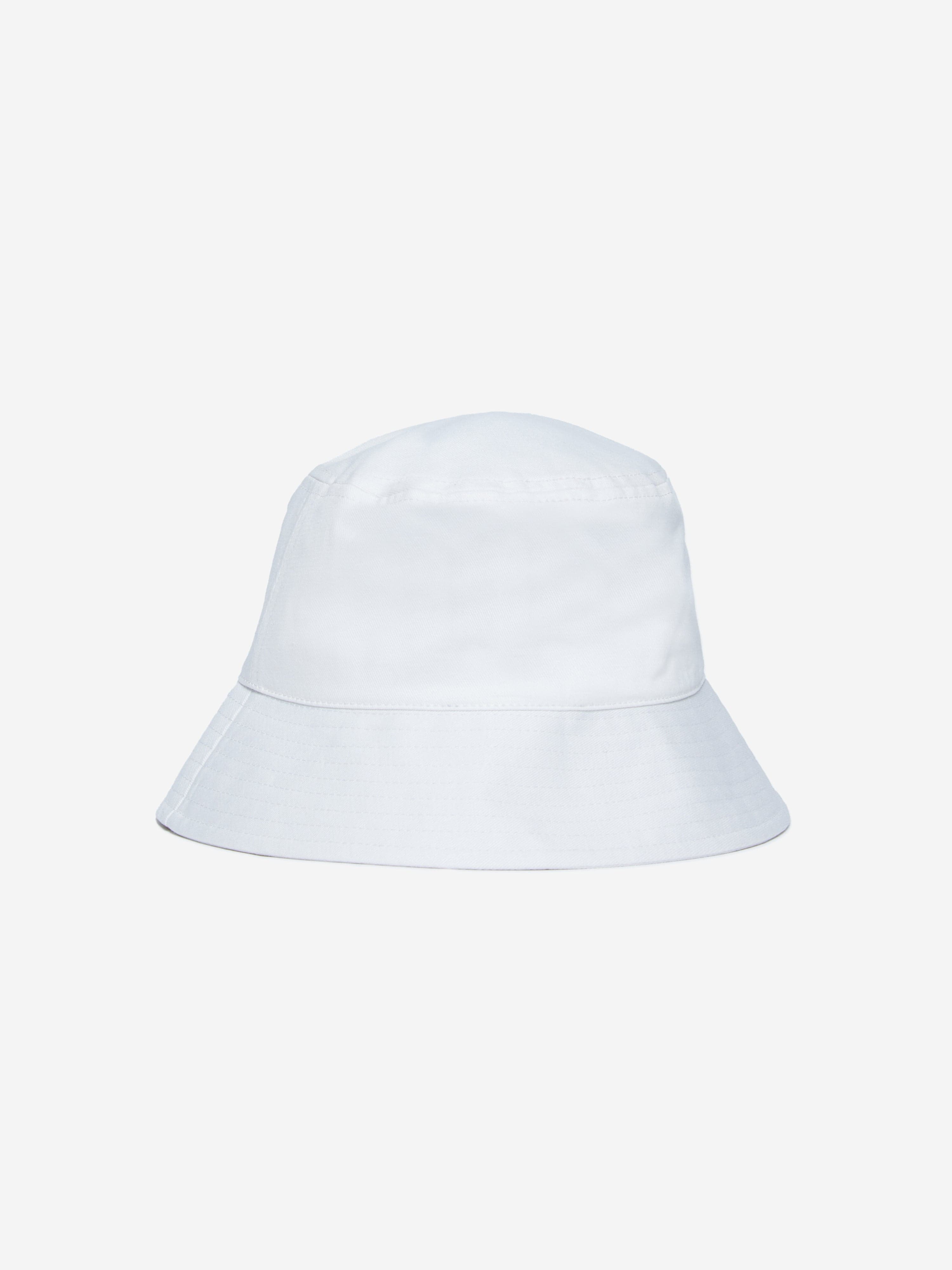 MARNI Girls Gabardine Flower Bucket Hat in White