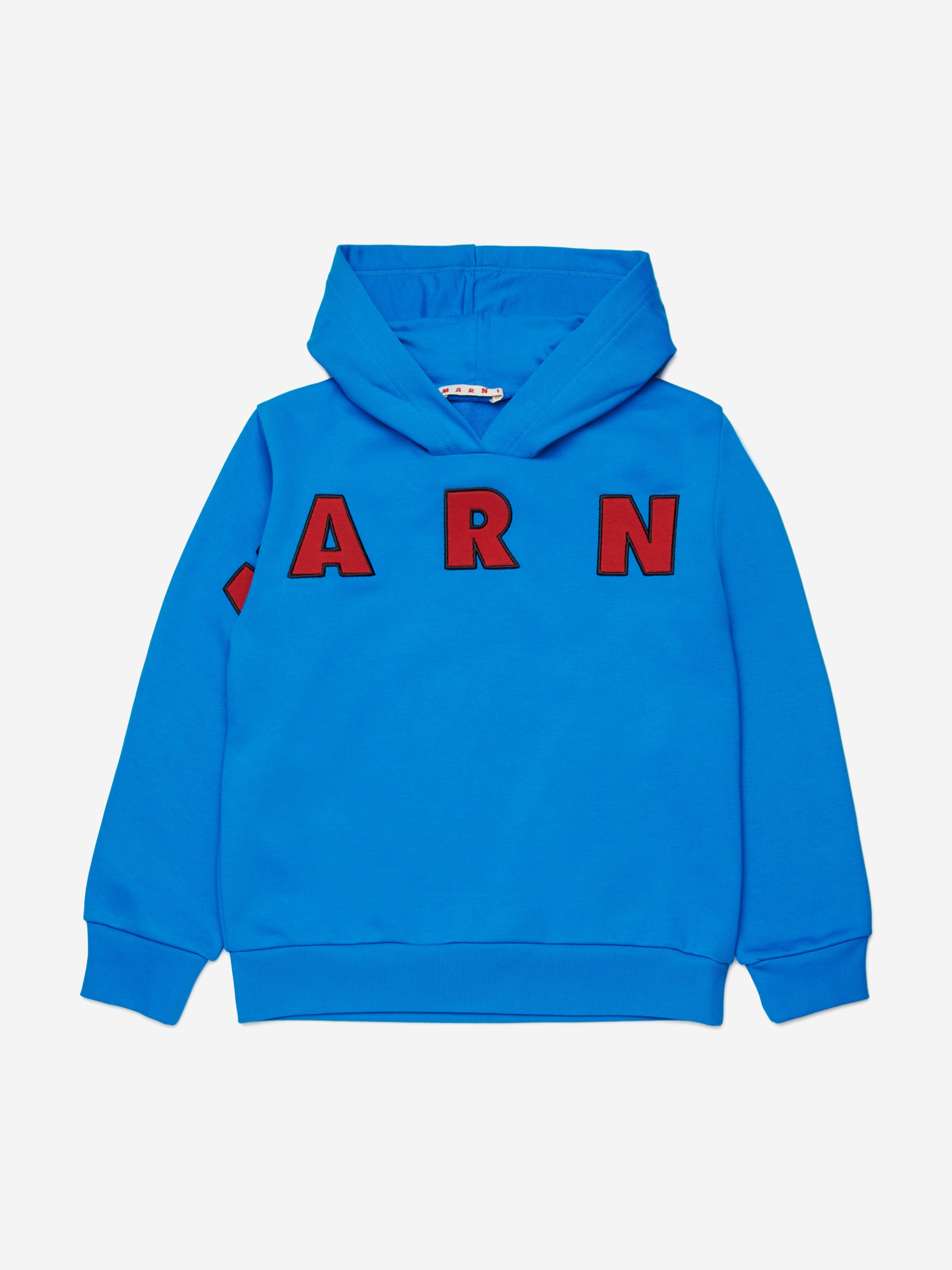 MARNI Kids Logo Hoodie in Blue