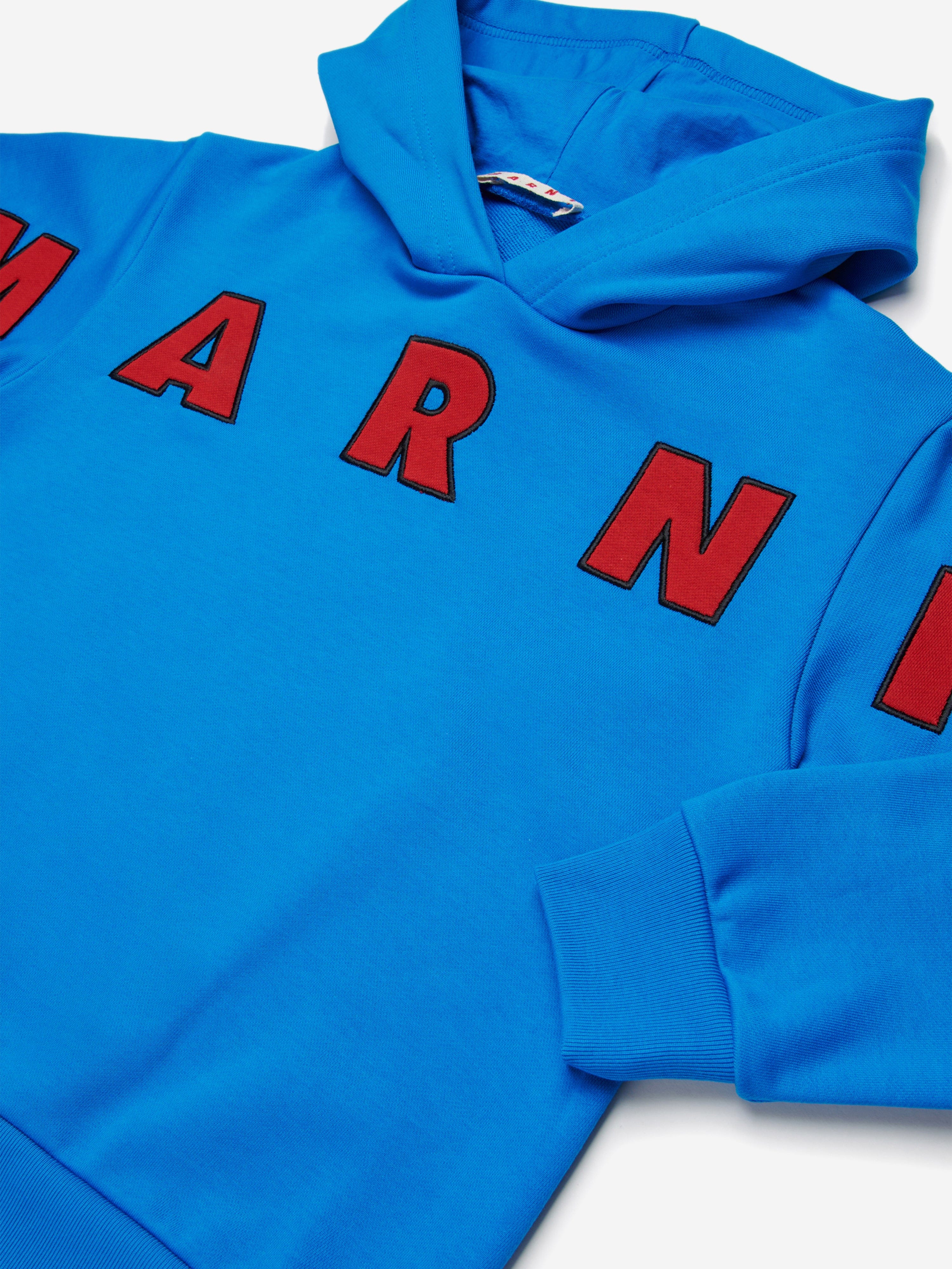 MARNI Kids Logo Hoodie in Blue