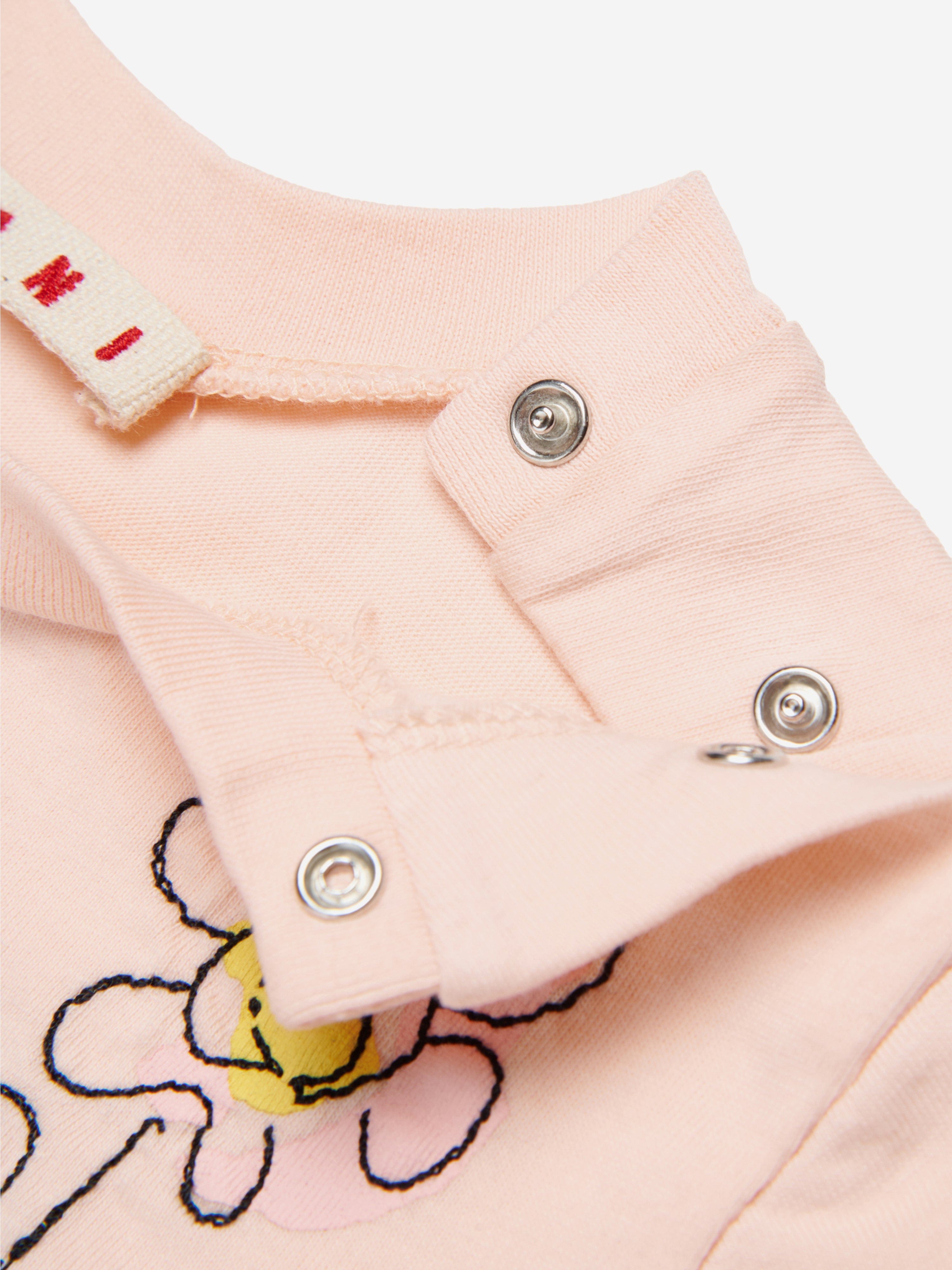 MARNI Baby Girls Flower Logo T-Shirt in Pink