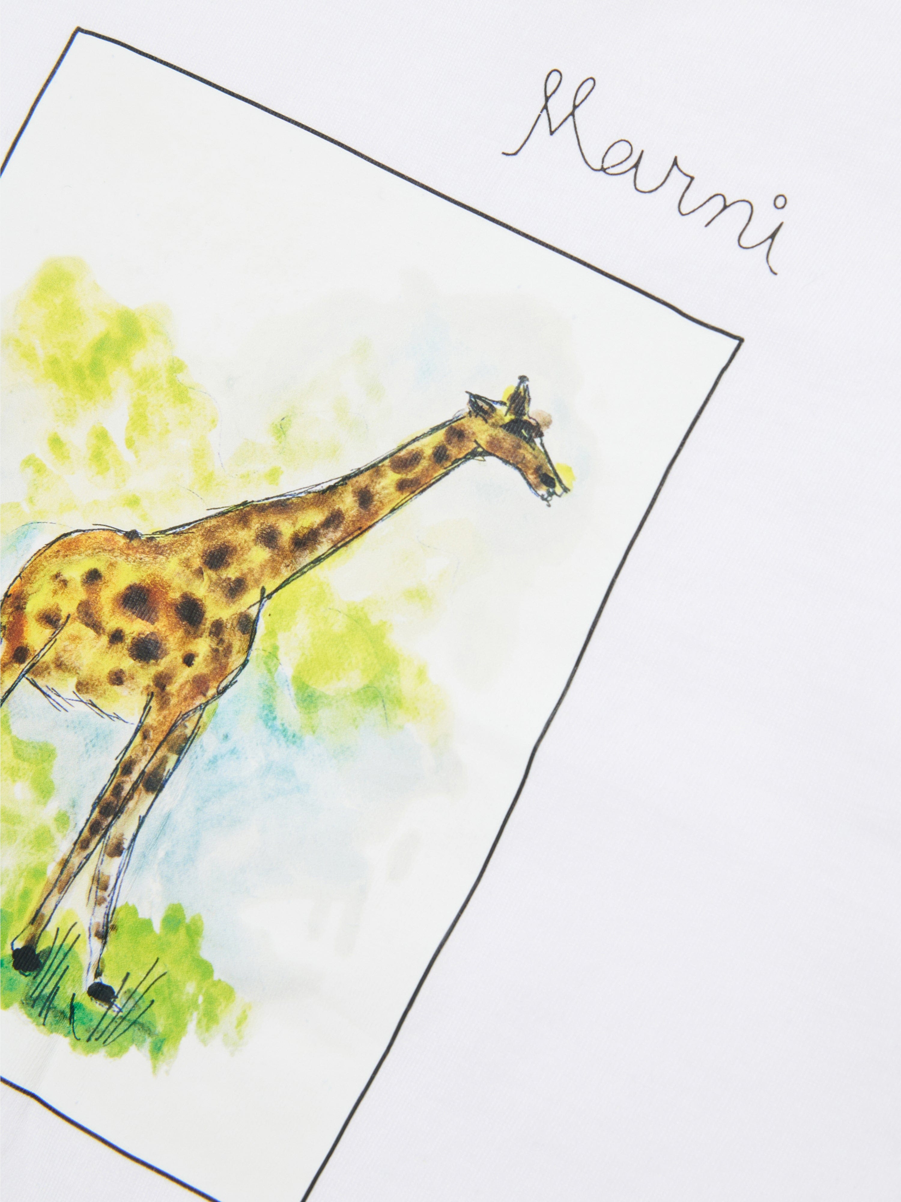 MARNI Baby Giraffe Print T-Shirt in White
