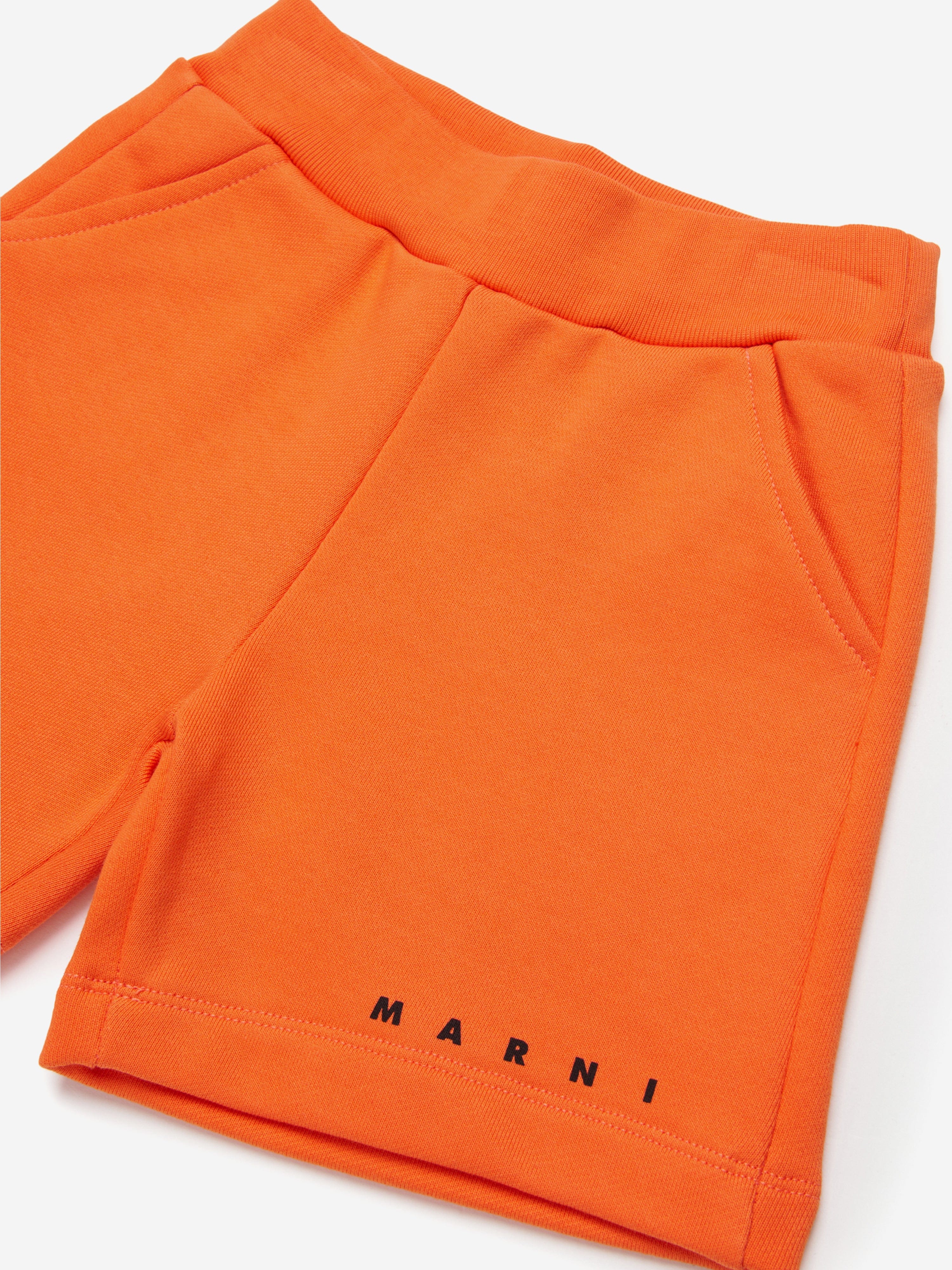 MARNI Baby Logo Shorts in Orange