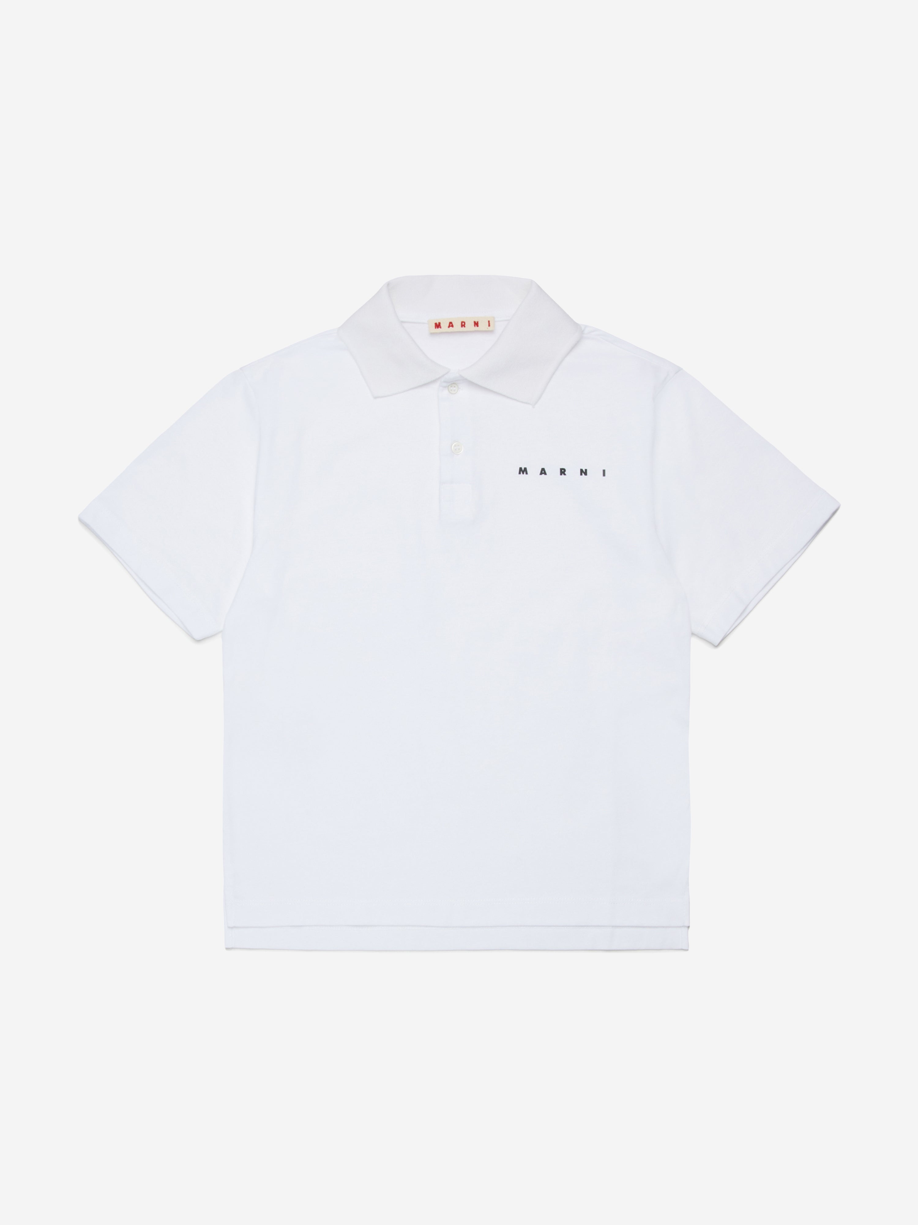 MARNI Kids Logo Polo Shirt in White