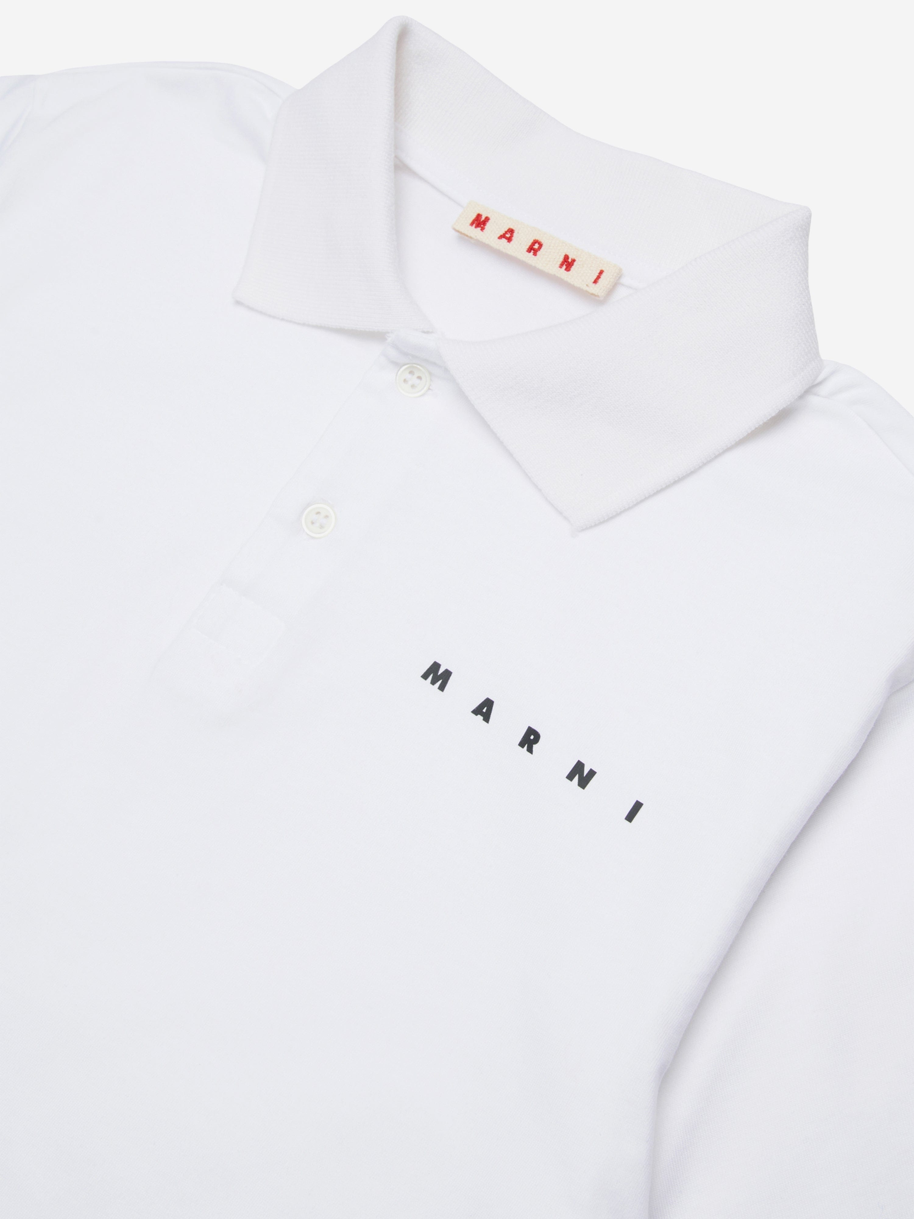 MARNI Kids Logo Polo Shirt in White