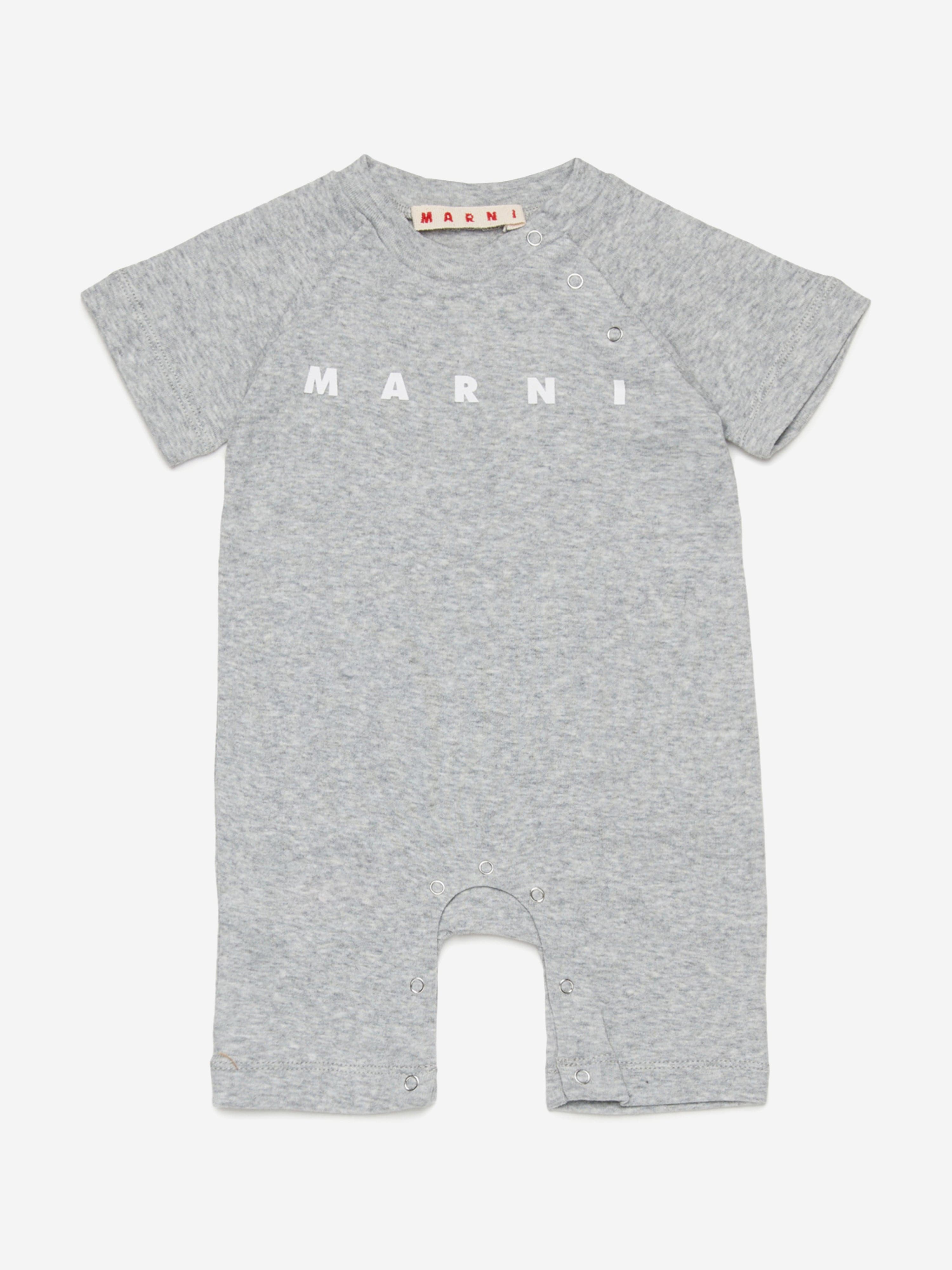 MARNI Baby Logo Romper Set in Grey