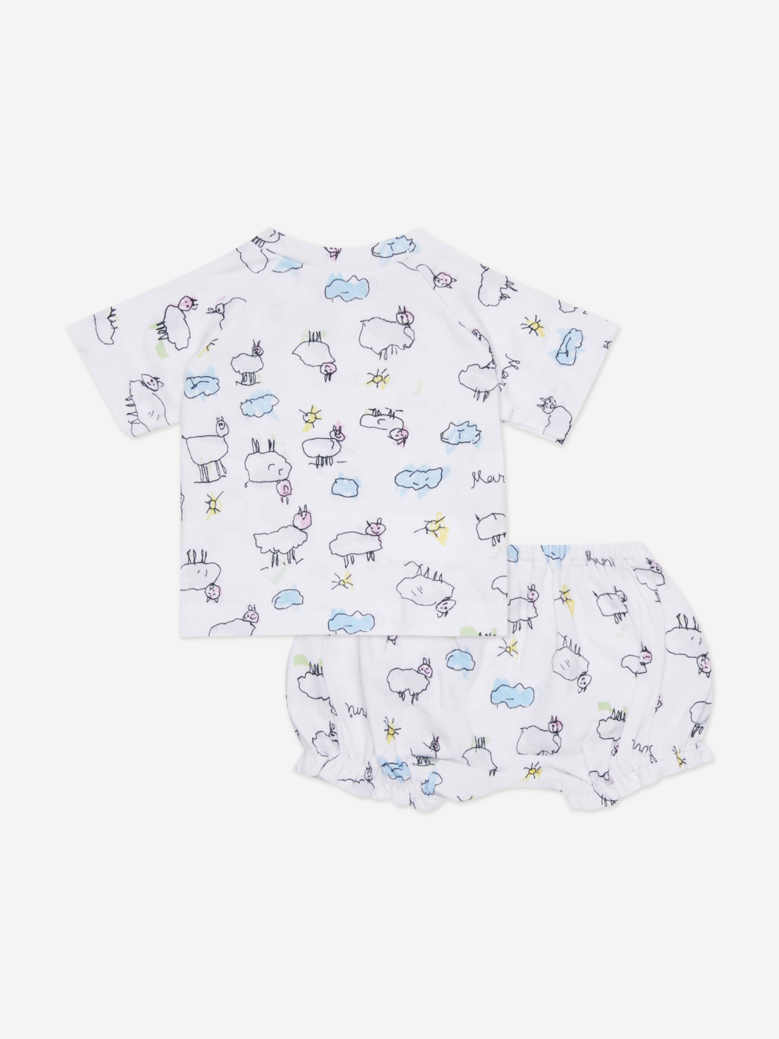 MARNI Baby Short Set in White