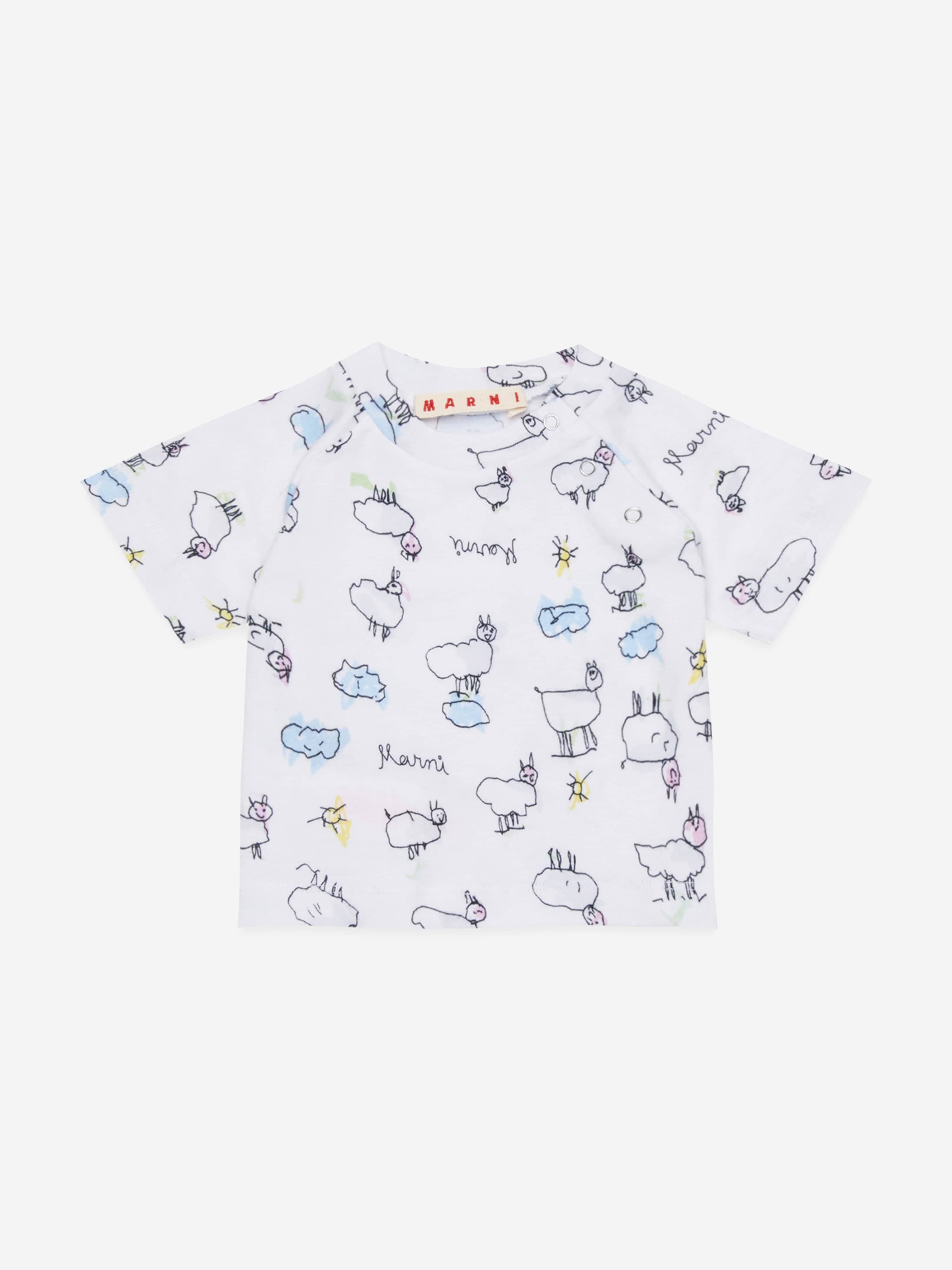 MARNI Baby Short Set in White