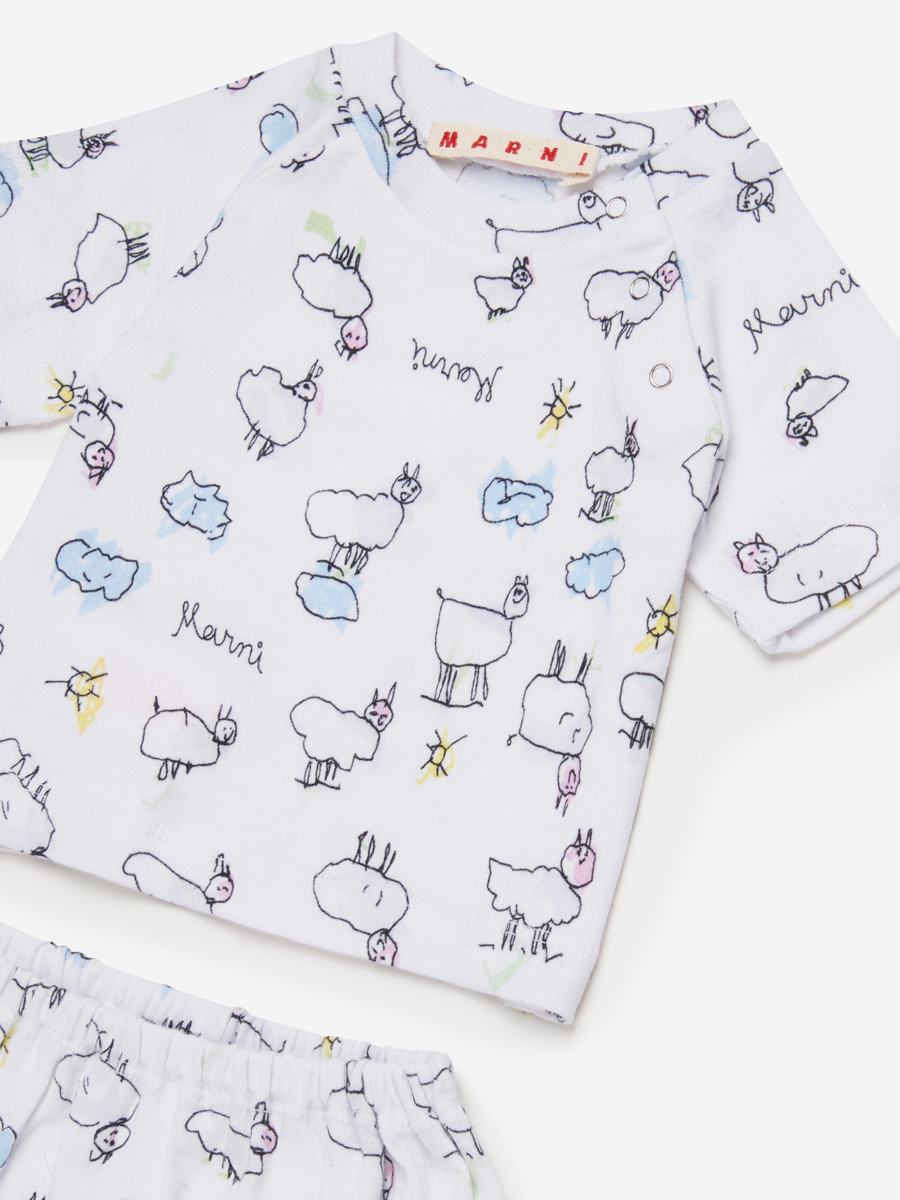 MARNI Baby Short Set in White