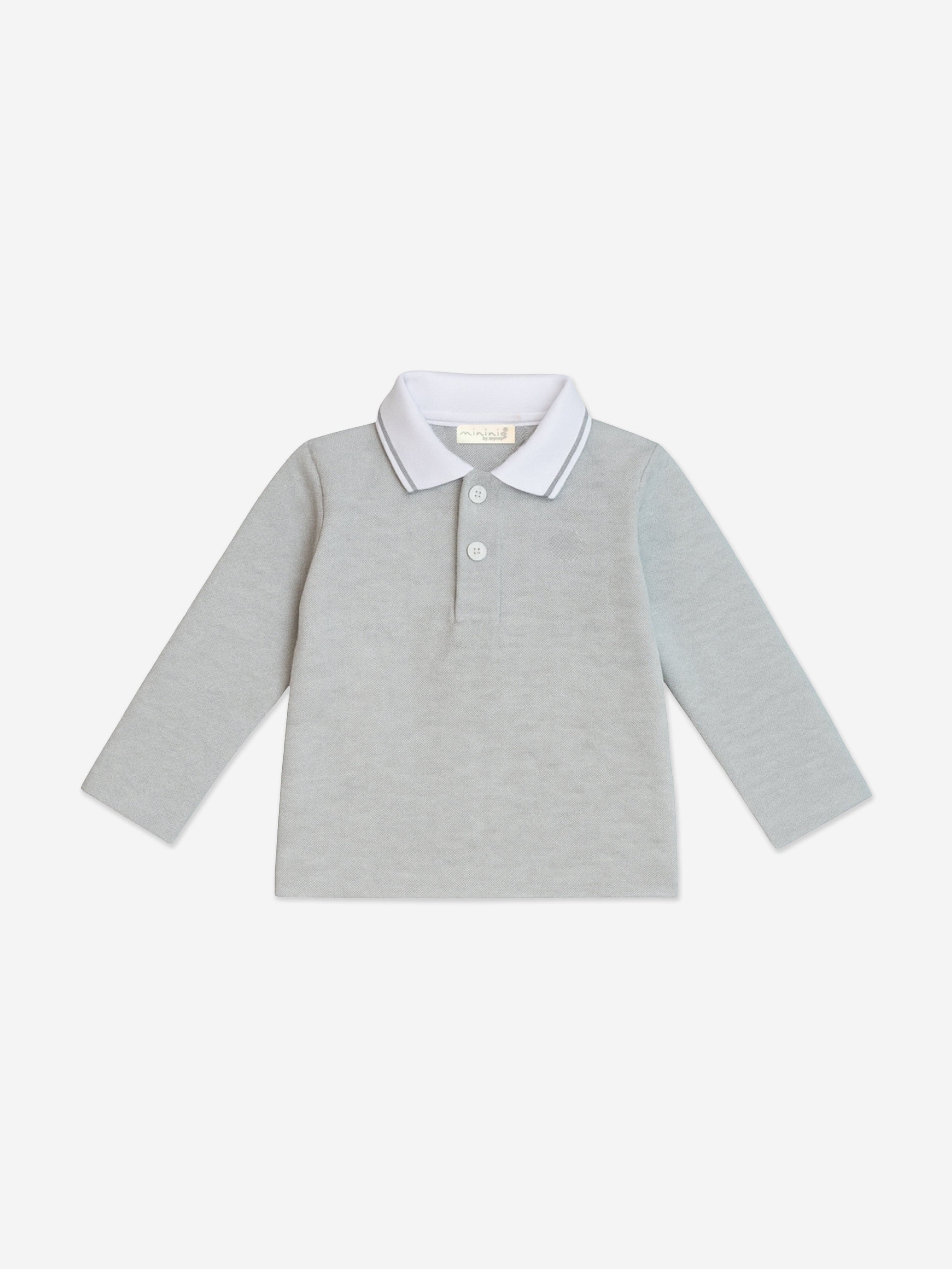 Mininio Baby Boys Polo Shirt and Trouser Set in Grey