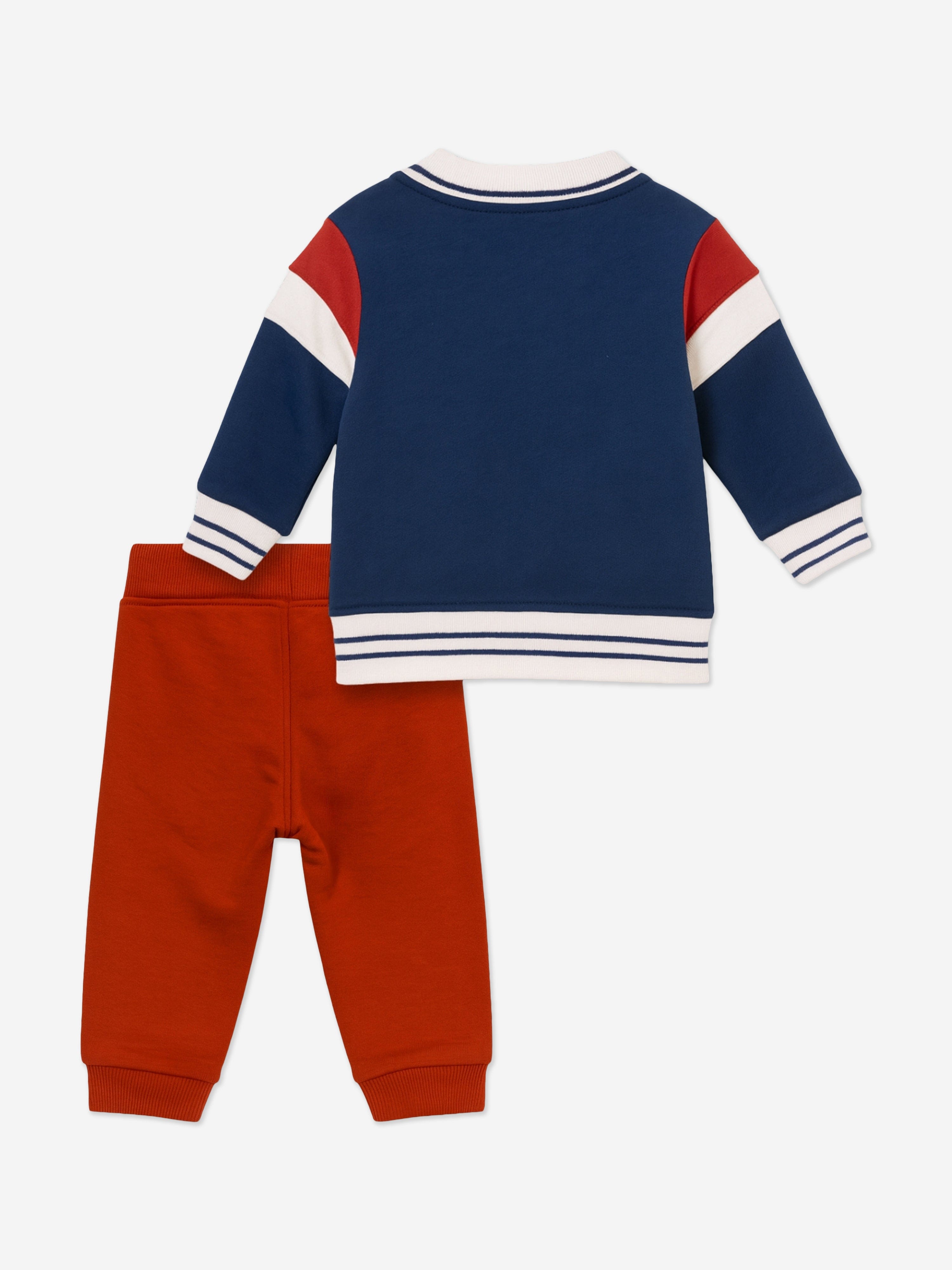 Mininio Baby Boys Knitted Jacket and Trouser Set in Red