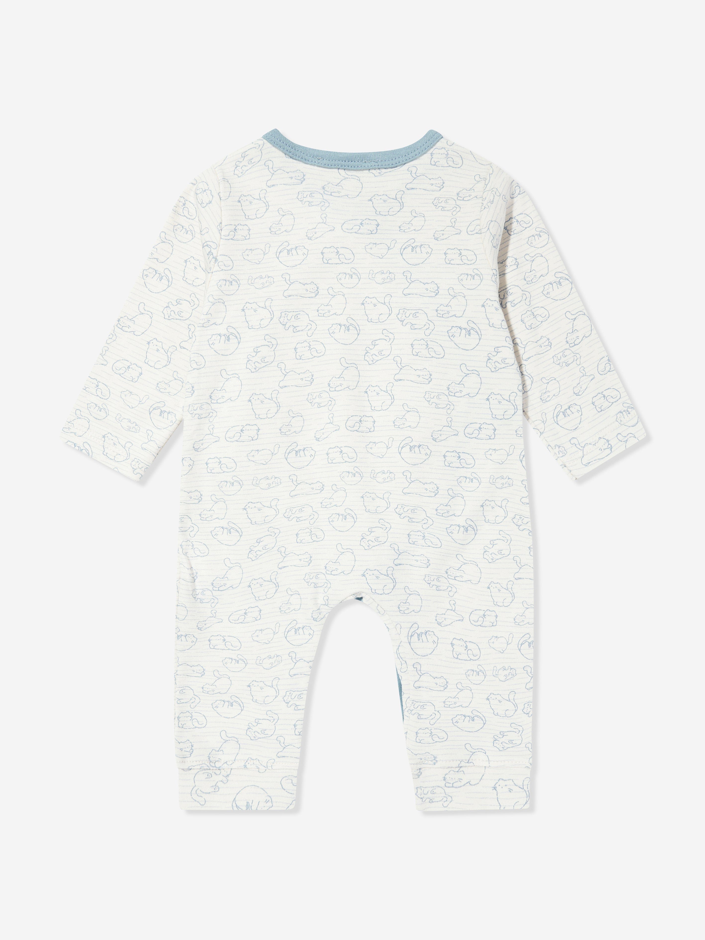 Mininio Baby Girls Cotton Babygrow in Ivory