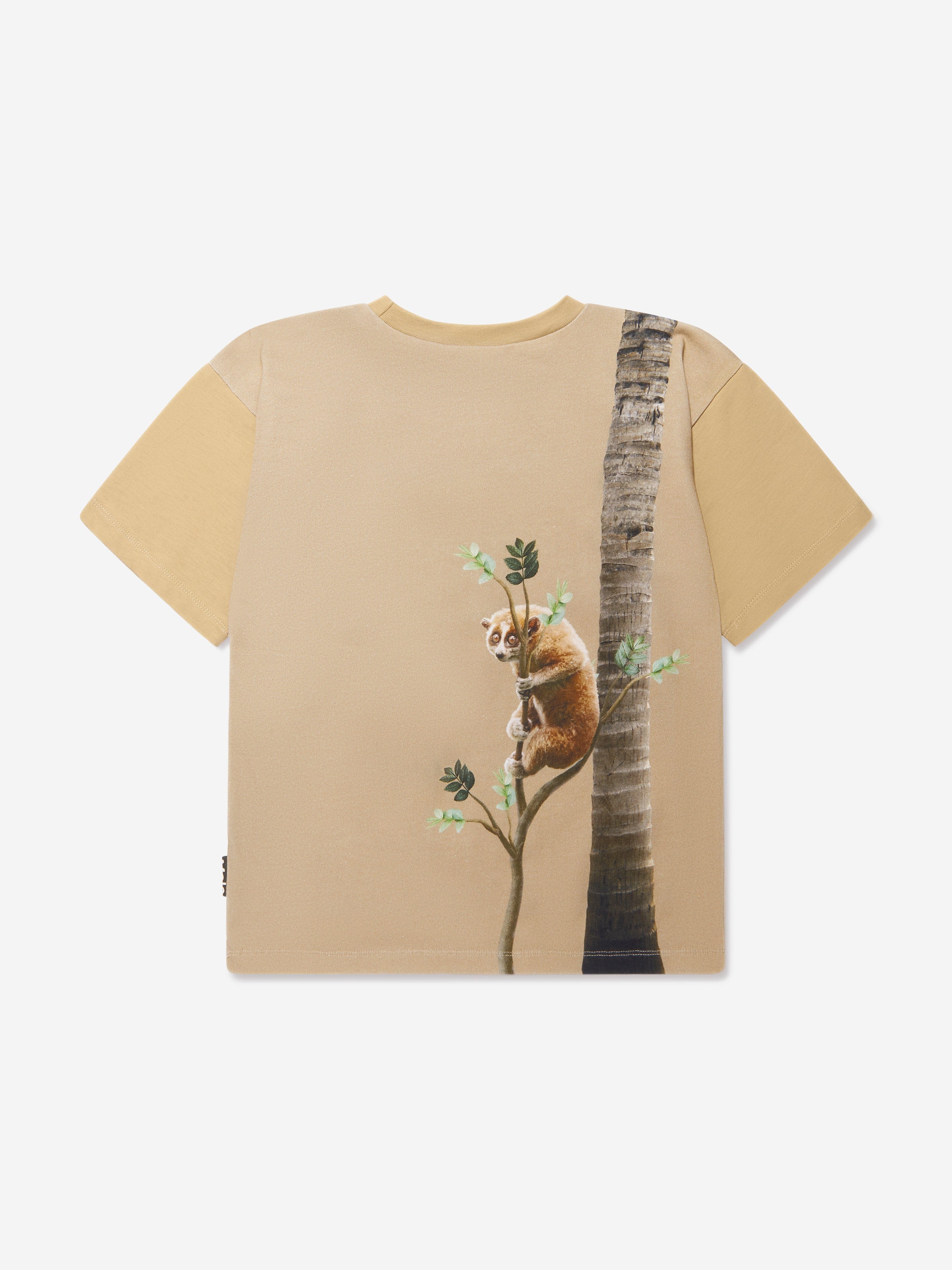 Molo Boys Climbing Tiger T-Shirt in Beige