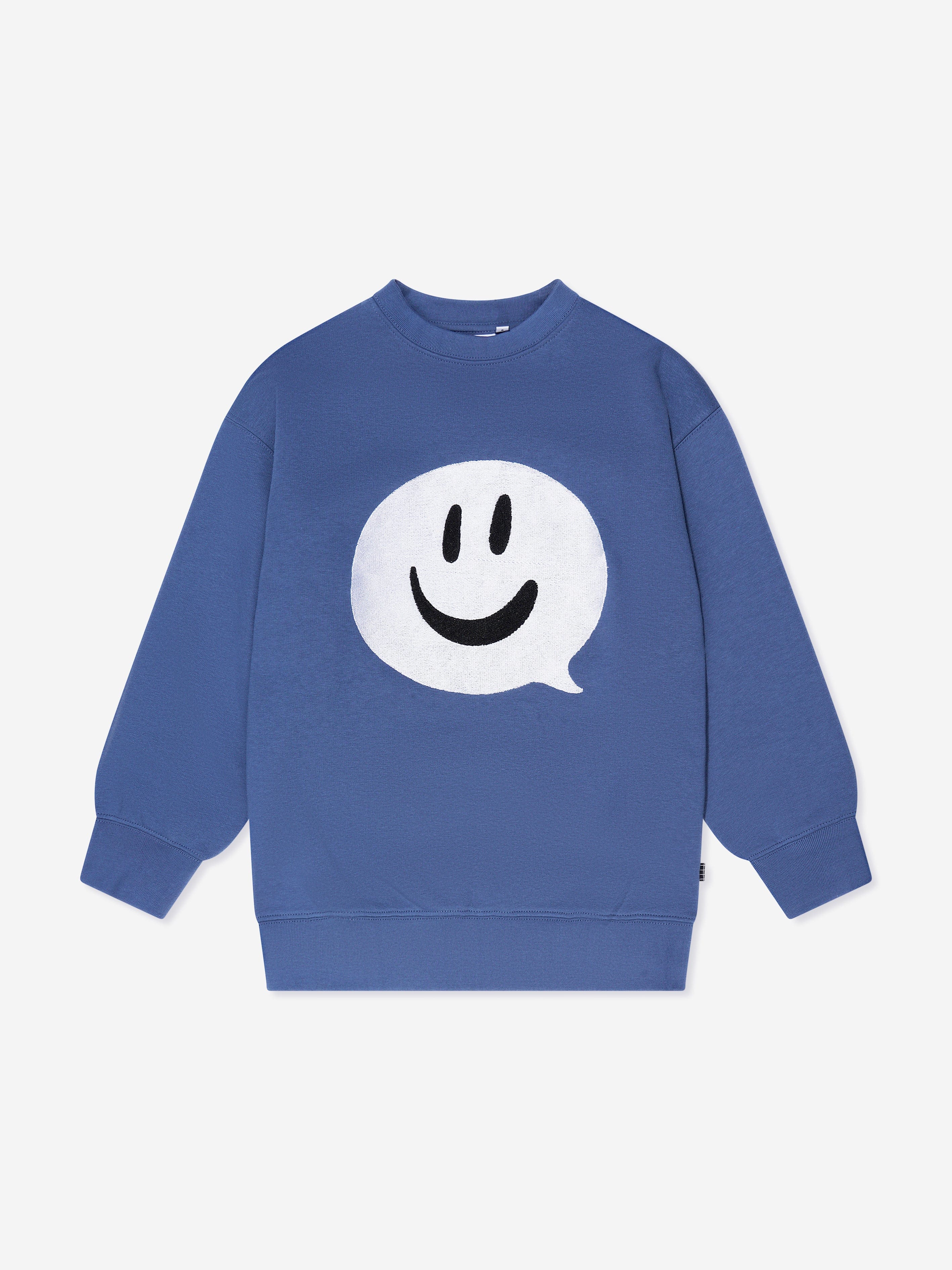 Molo Boys Smiley Speech Bubble Sweater in Blue