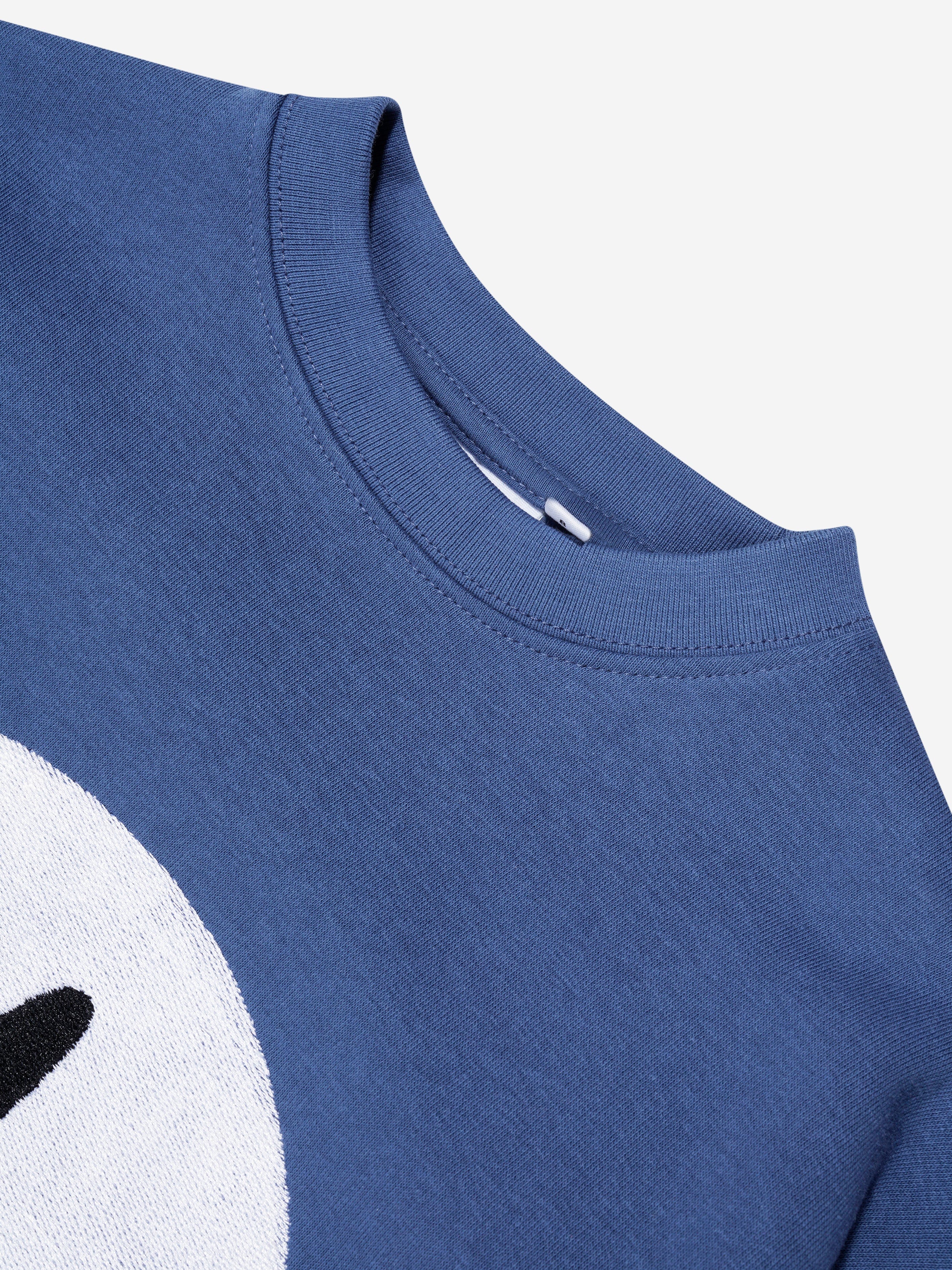 Molo Boys Smiley Speech Bubble Sweater in Blue