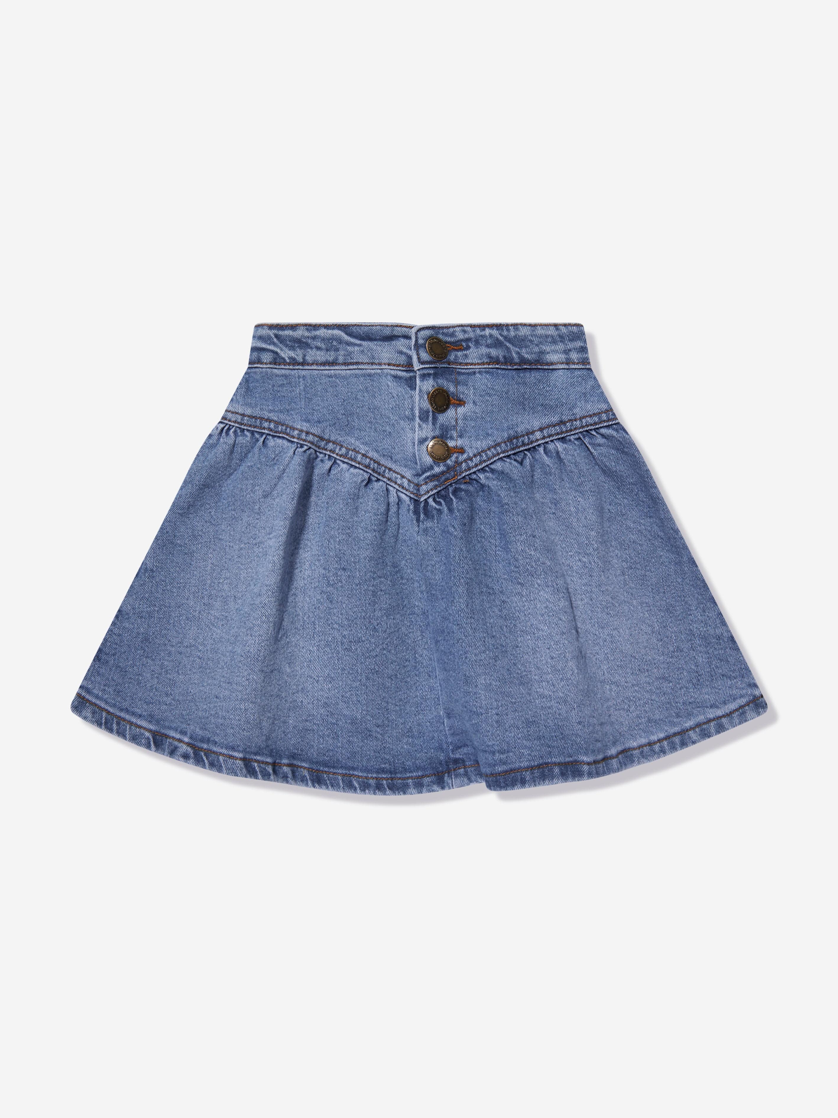 Molo Girls Flared Denim Skirt in Blue